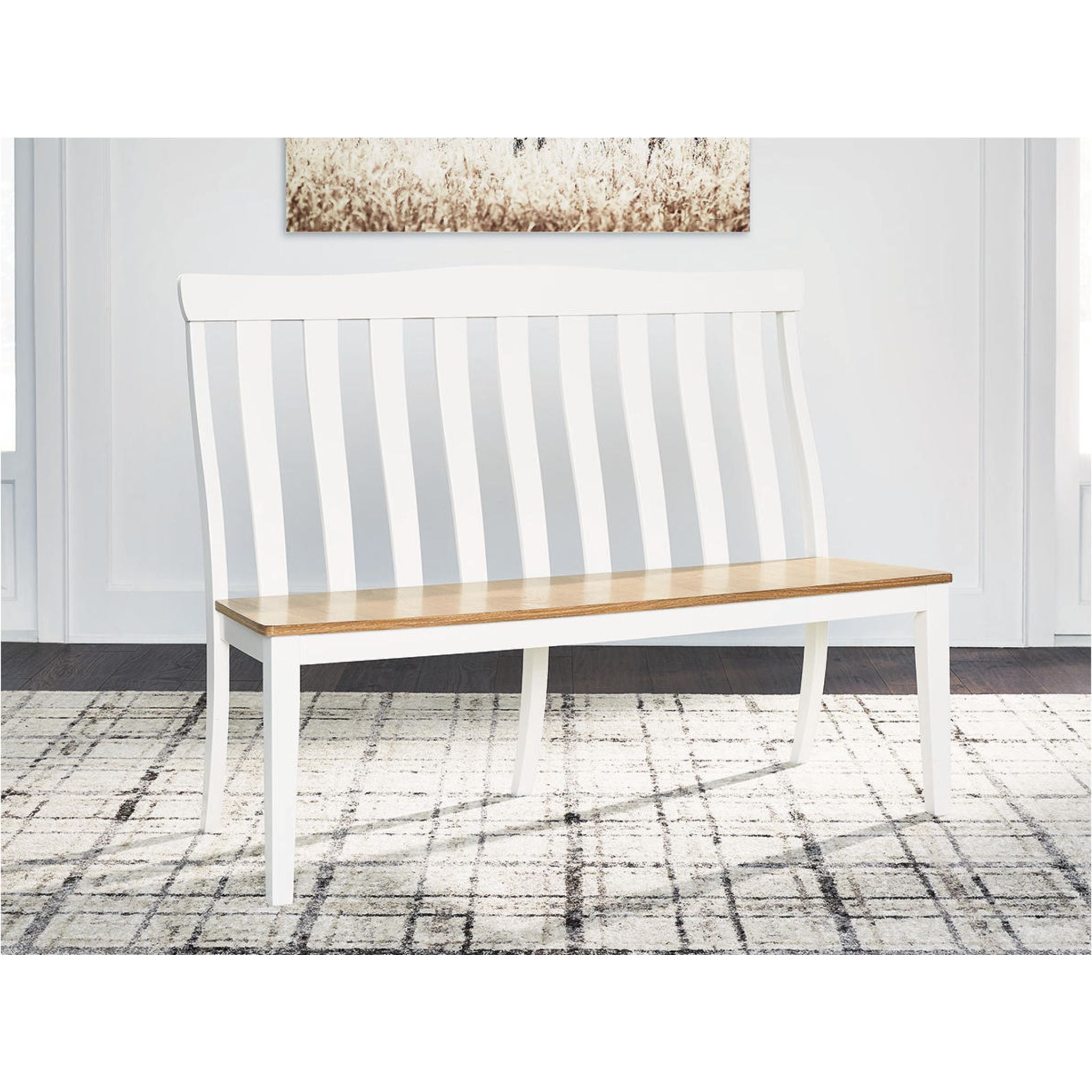 Ashbryn Dining Bench - Modern Wooden Kitchen Bench with Cushion, Sturdy & Comfortable Seating for Dining Room, Kitchen Island, or Breakfast Nook