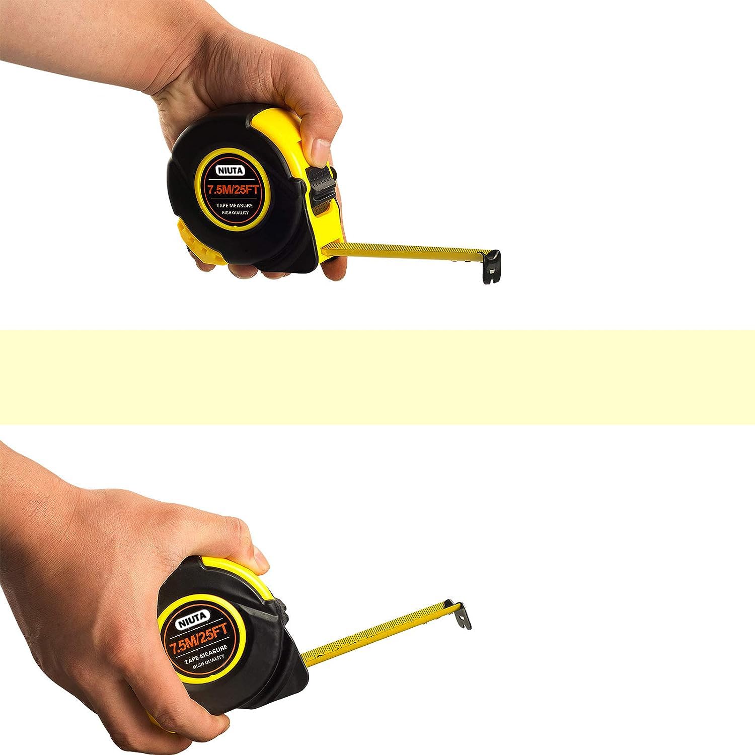 Professional Retractable Tape Measure 25FT/7.5M with Dual Inch & Metric Scale - Perfect for Construction, DIY Projects, Carpentry, and Home Improvement