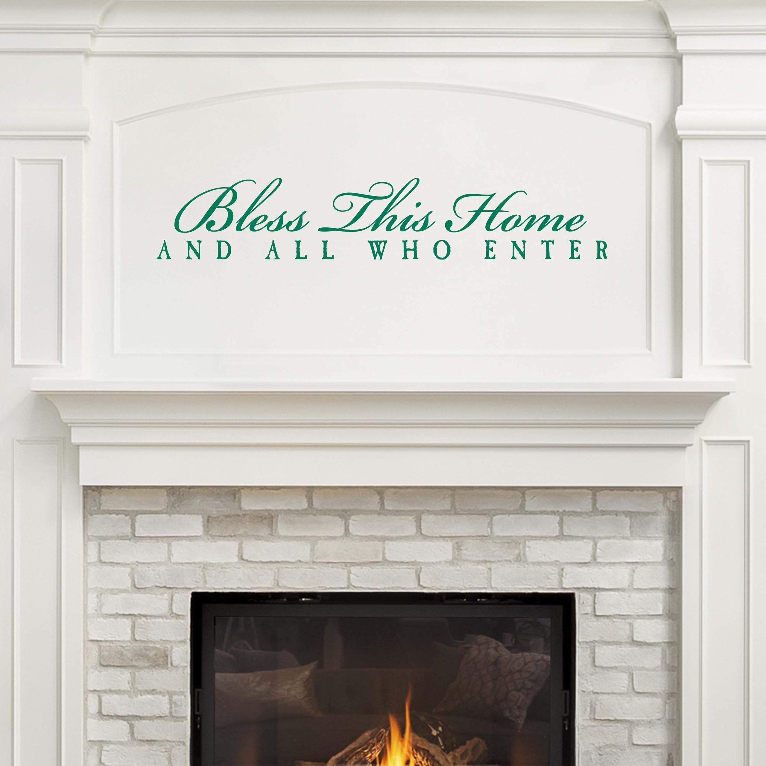Bless This Home and All Who Enter - Vinyl Wall Decal Sticker for Living Room, Bedroom, Nursery - Home Blessing Quote Decor - Easy Peel & Stick Design - Perfect for Housewarming Gifts and Farmhouse Decor