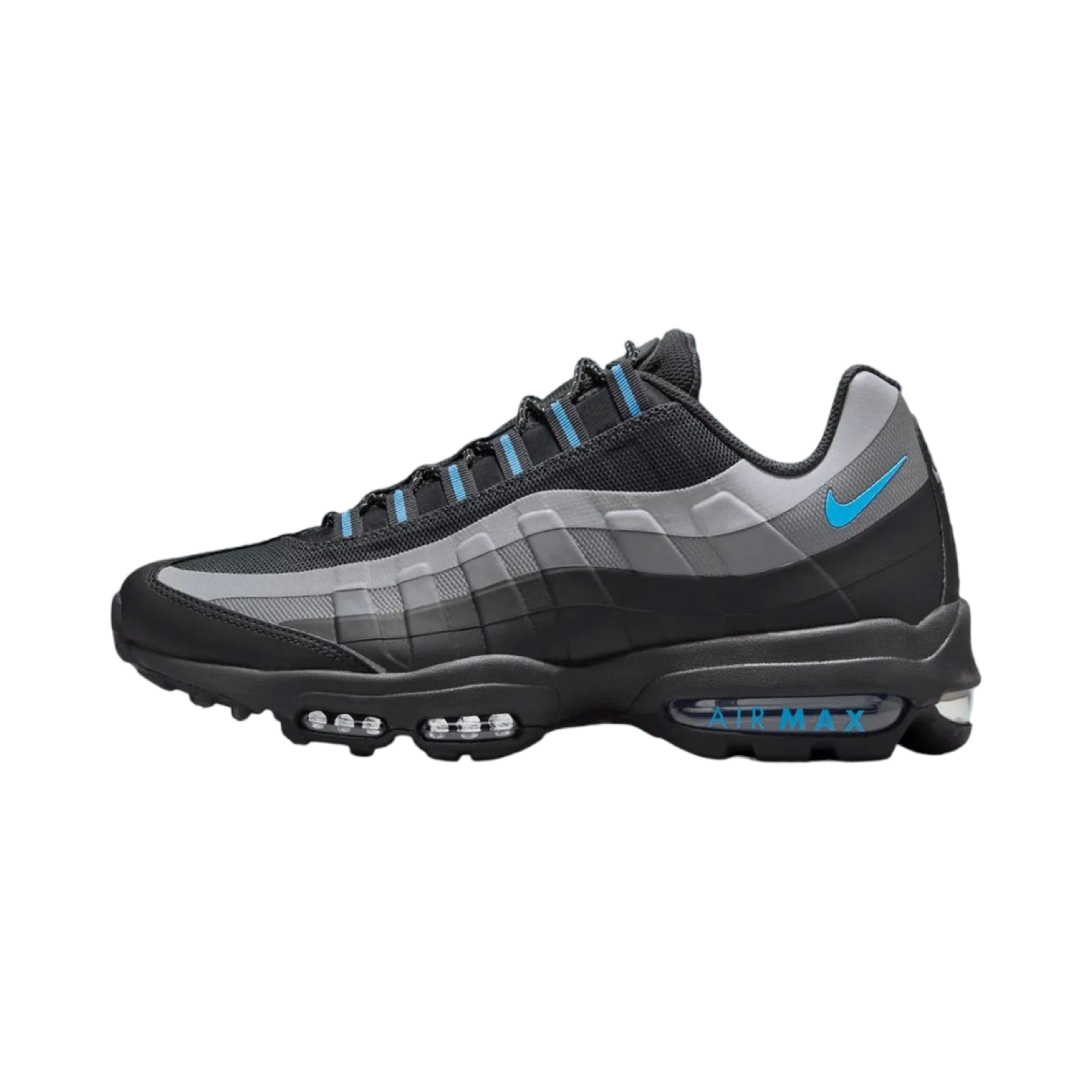Nike Air Max 95 Ultra Black University Blue Running Shoes - Men's Athletic Sneakers for Jogging, Gym Workouts & Casual Wear