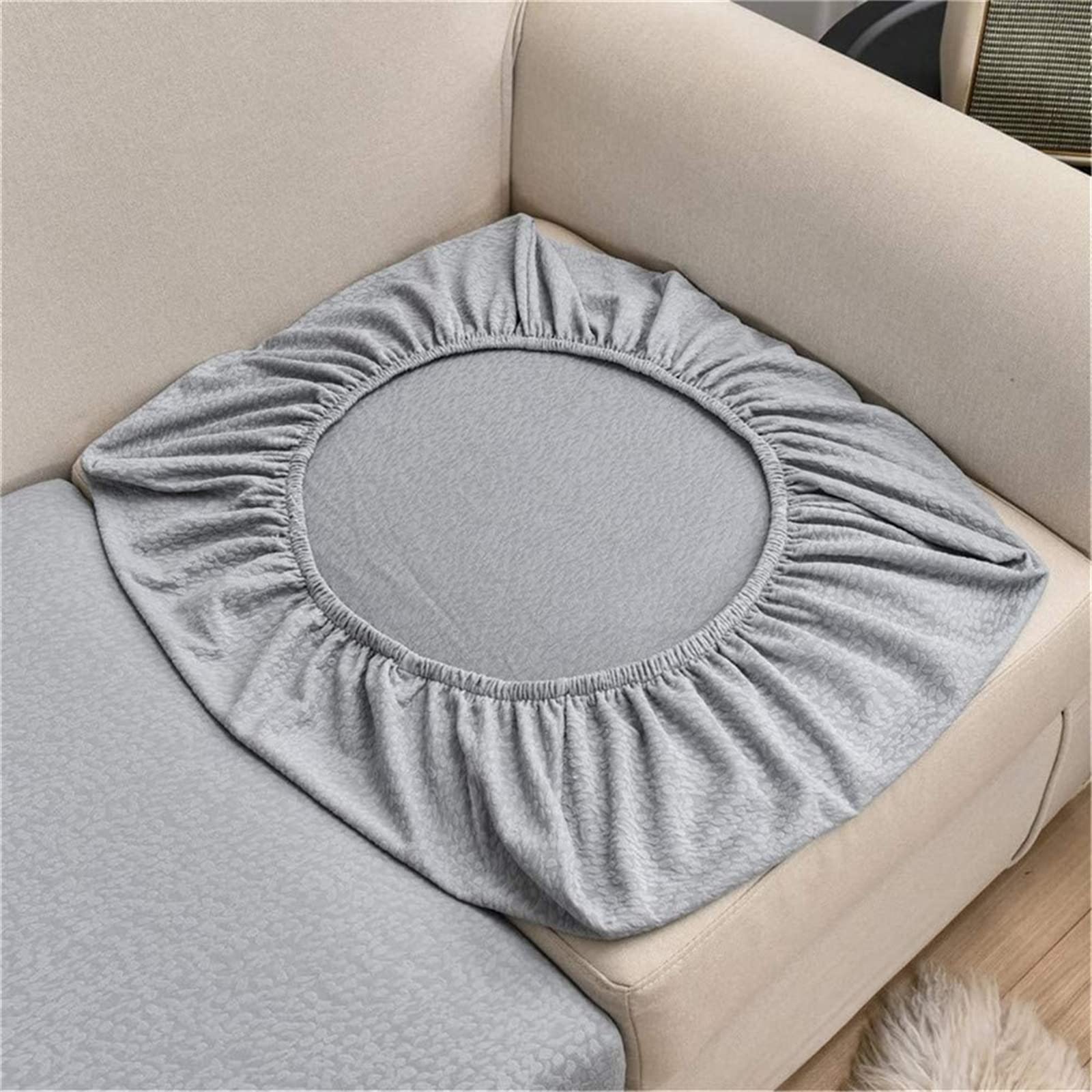 Stretch Waterproof Sofa Cushion Covers - High Elastic Fabric Slipcovers for Couches & Chairs (Light Grey, Backrest Included) | Perfect for Pets, Kids & Spill Protection in Living Rooms