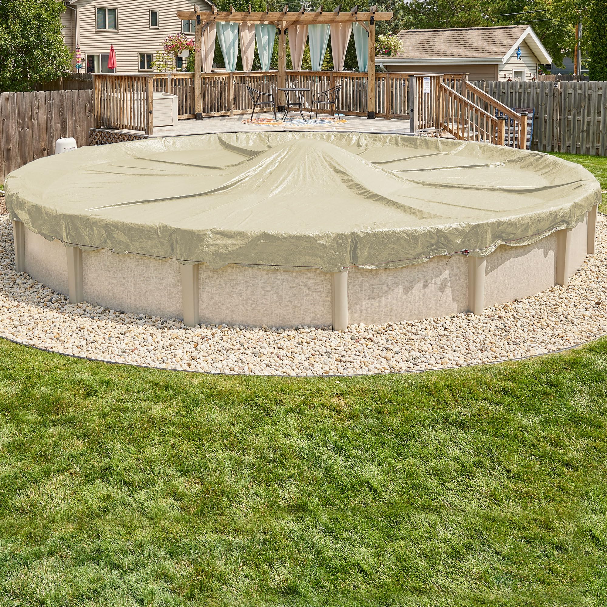 Doheny's Heavy-Duty Winter Pool Covers for Above Ground Pools - Premium Protection with Reinforced Material | Perfect for Snowy Climates & Long-Term Winter Storage