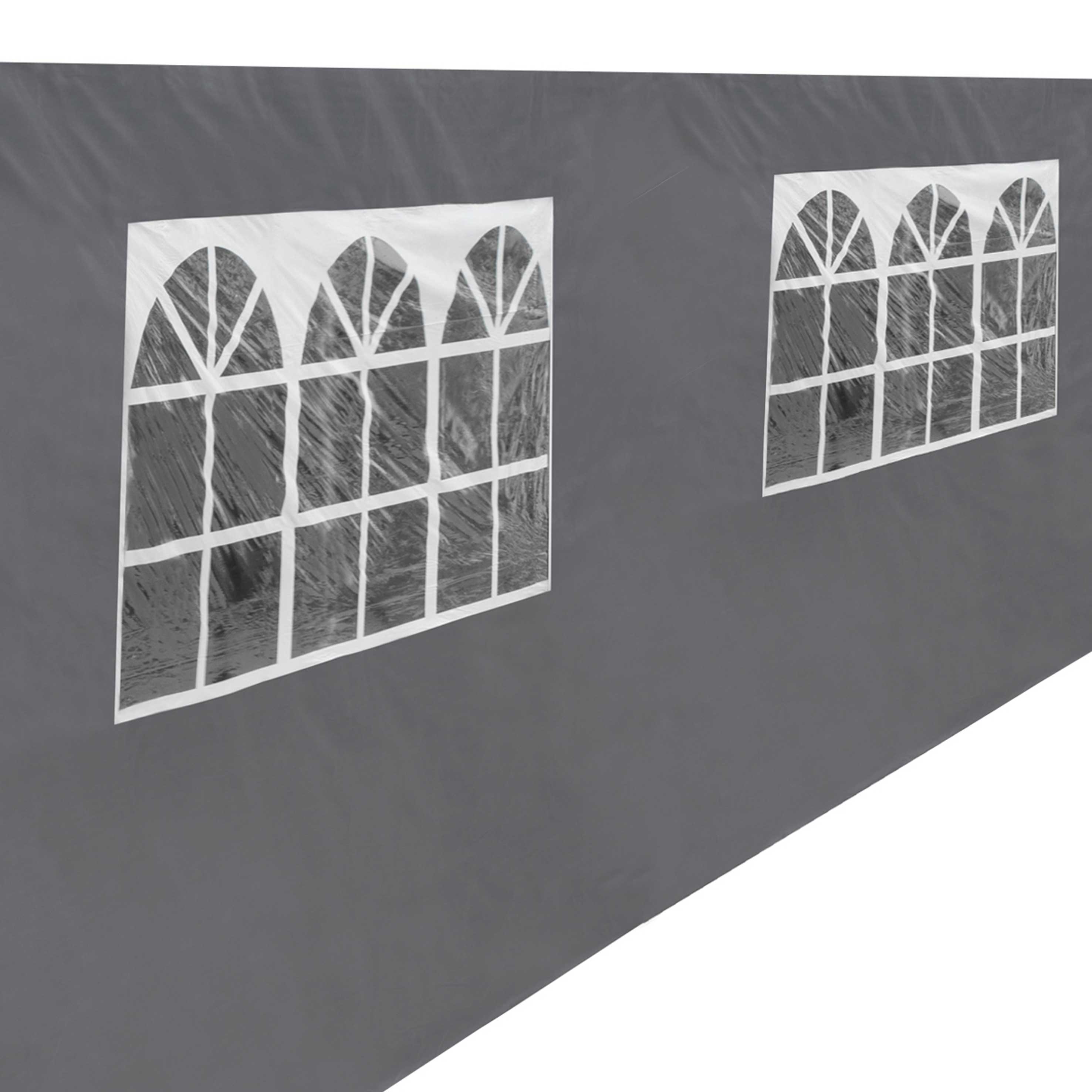 Premium Waterproof Gazebo Side Walls with Doors & Windows - Fits 3x6m Canopy Tents - Durable Grey DG157 for Outdoor Parties, Weddings & Backyard Events