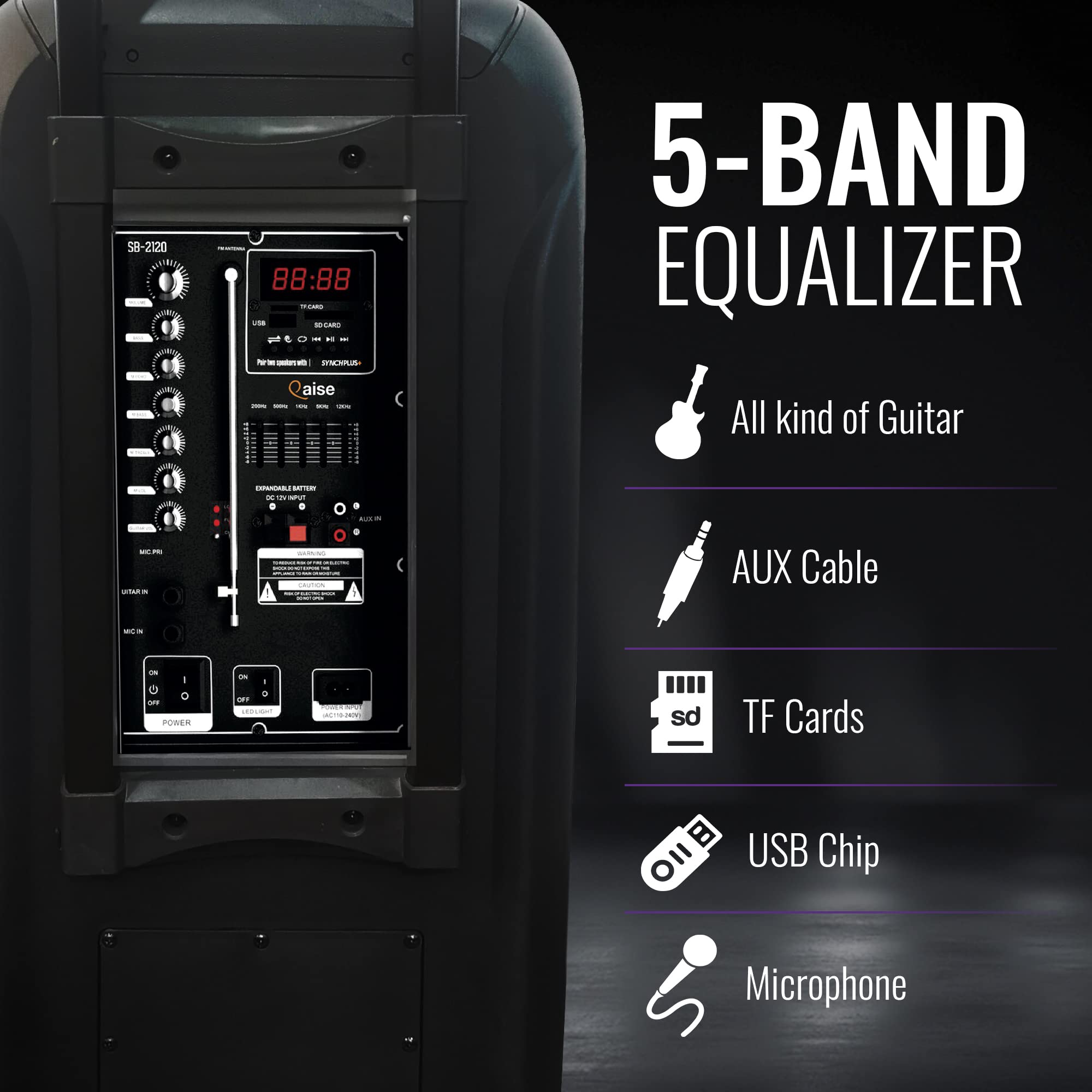 Portable Bluetooth Speaker & Karaoke Machine with Wireless Mic - 6000W Peak Power, Dual 12