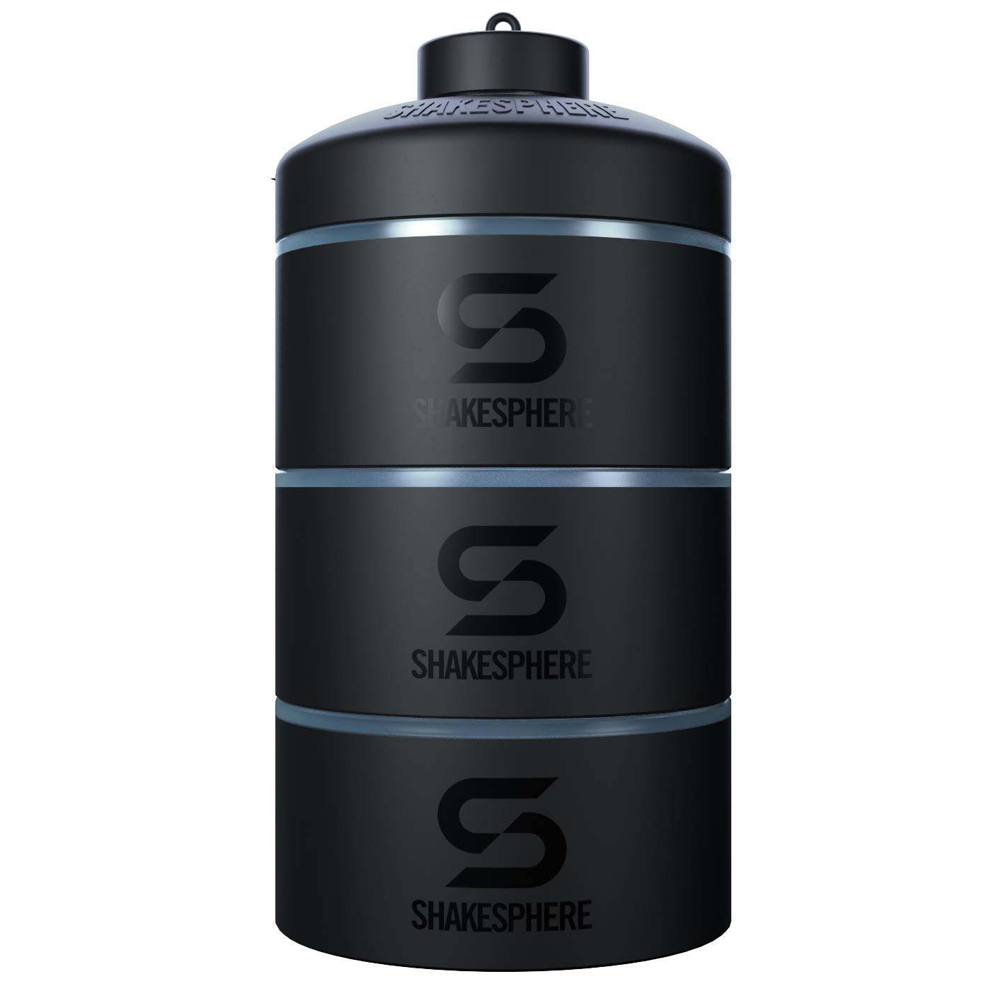 ShakeSphere Stackable Food Storage Containers - 3-Piece Leak-Proof Twist Lock Canisters for Snacks, Protein Powder, Nuts & Supplements - BPA-Free Kitchen & Pantry Organization - Perfect for Meal Prep, Office Lunch, Gym Nutrition & Travel Storage (Cyan Blue)