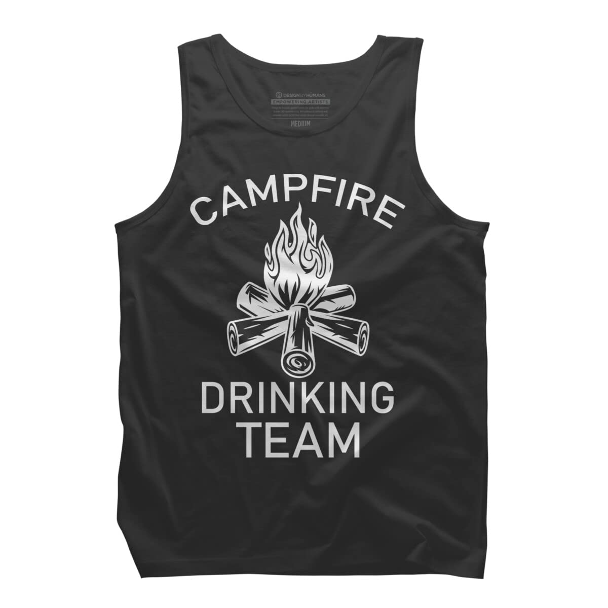 Design By Humans Men's Zeus Camping Graphic Tank Top - Lightweight Breathable Summer Shirt for Outdoor Adventures, Hiking & Music Festivals