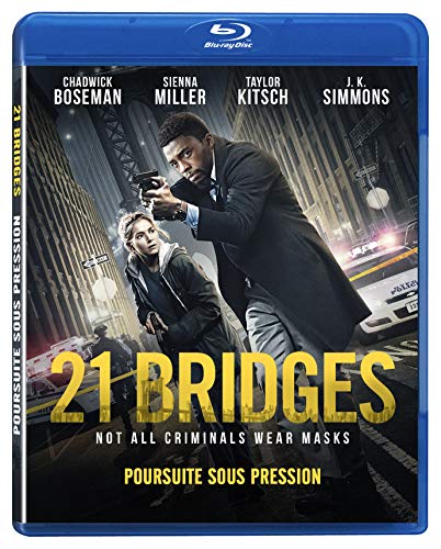 21 Bridges Blu-ray Movie - Action Thriller Starring Chadwick Boseman - Perfect for Movie Nights & Home Theater Enthusiasts