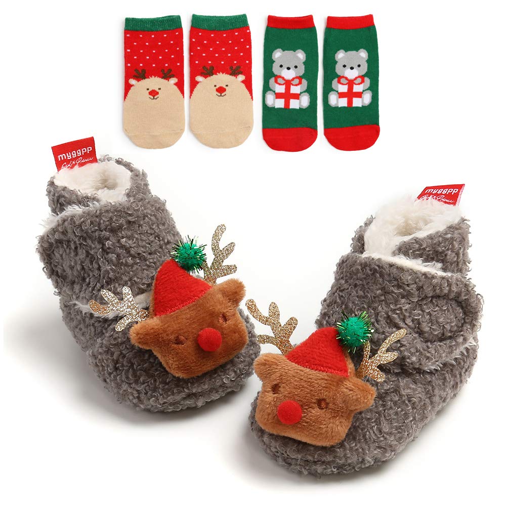 Ohwawadi Baby Slippers for Boys & Girls - Warm Infant Booties, Newborn Crib Shoes & Prewalker Socks - Soft Non-Slip Footwear for 0-12 Months - Perfect for Indoor Play, Nursery & First Steps