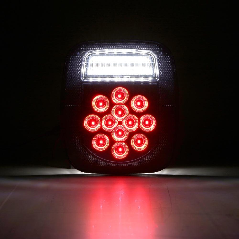 2-Piece Universal Smoked Black 39-LED Tail Light Kit for Jeep Wrangler YJ TJ CJ - Compatible with Trucks, Trailers, Vans & Boats - Durable Waterproof Design for Off-Road Adventures & Marine Use
