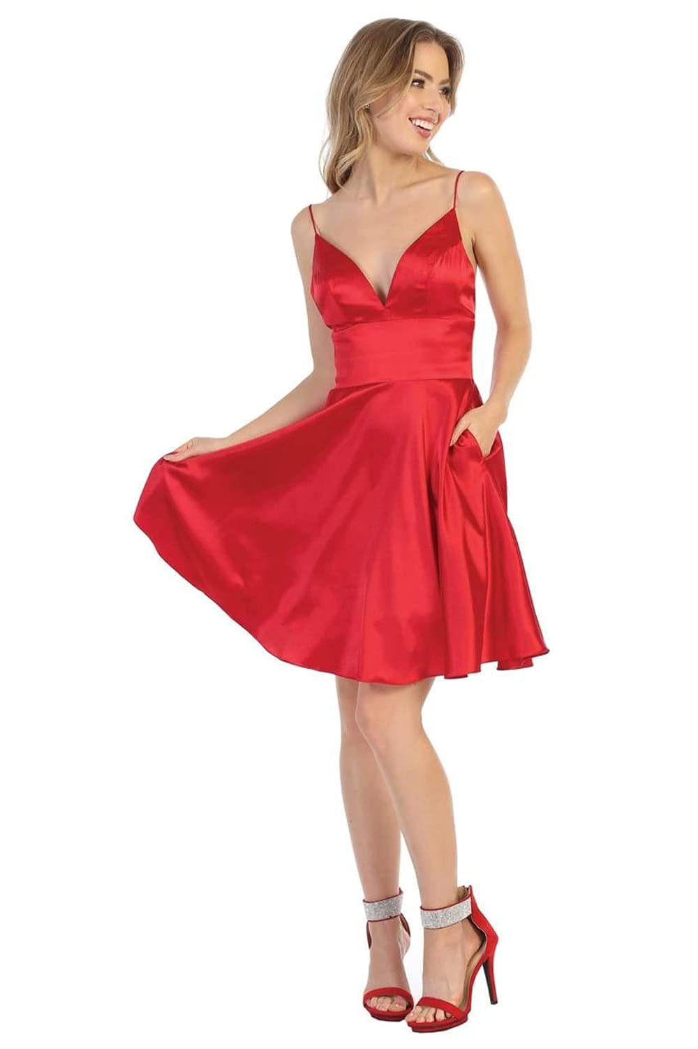 Elegant Burgundy Cocktail Dress for Women - Perfect for Evening Parties, Weddings & Special Occasions