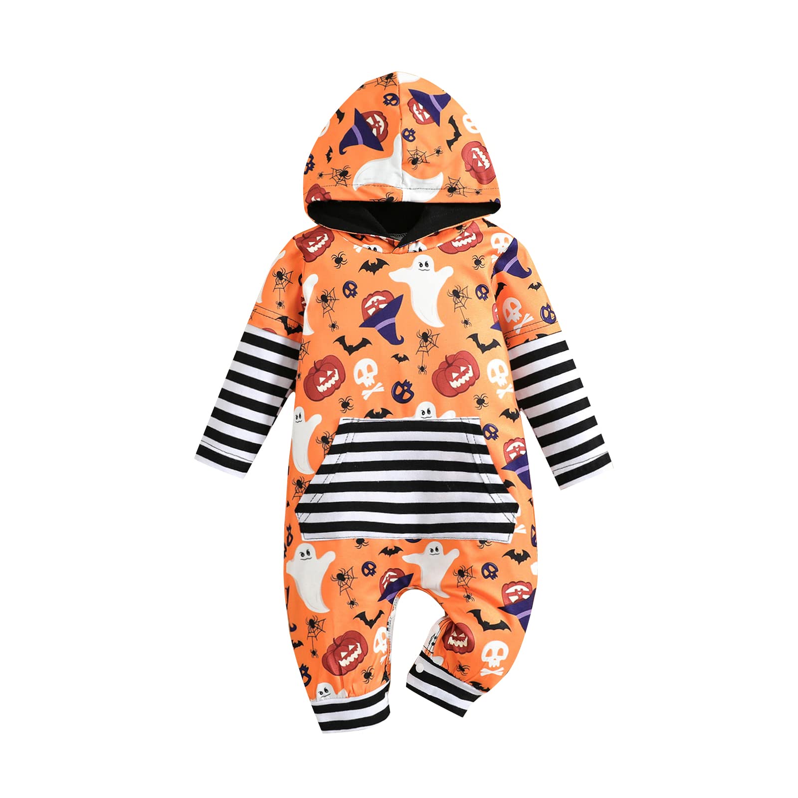 Adorable Newborn Baby Animal Print Hooded Romper - Soft Cotton Long Sleeve Striped Jumpsuit for Boys & Girls | Perfect for Playtime, Photo Shoots & Gift Giving