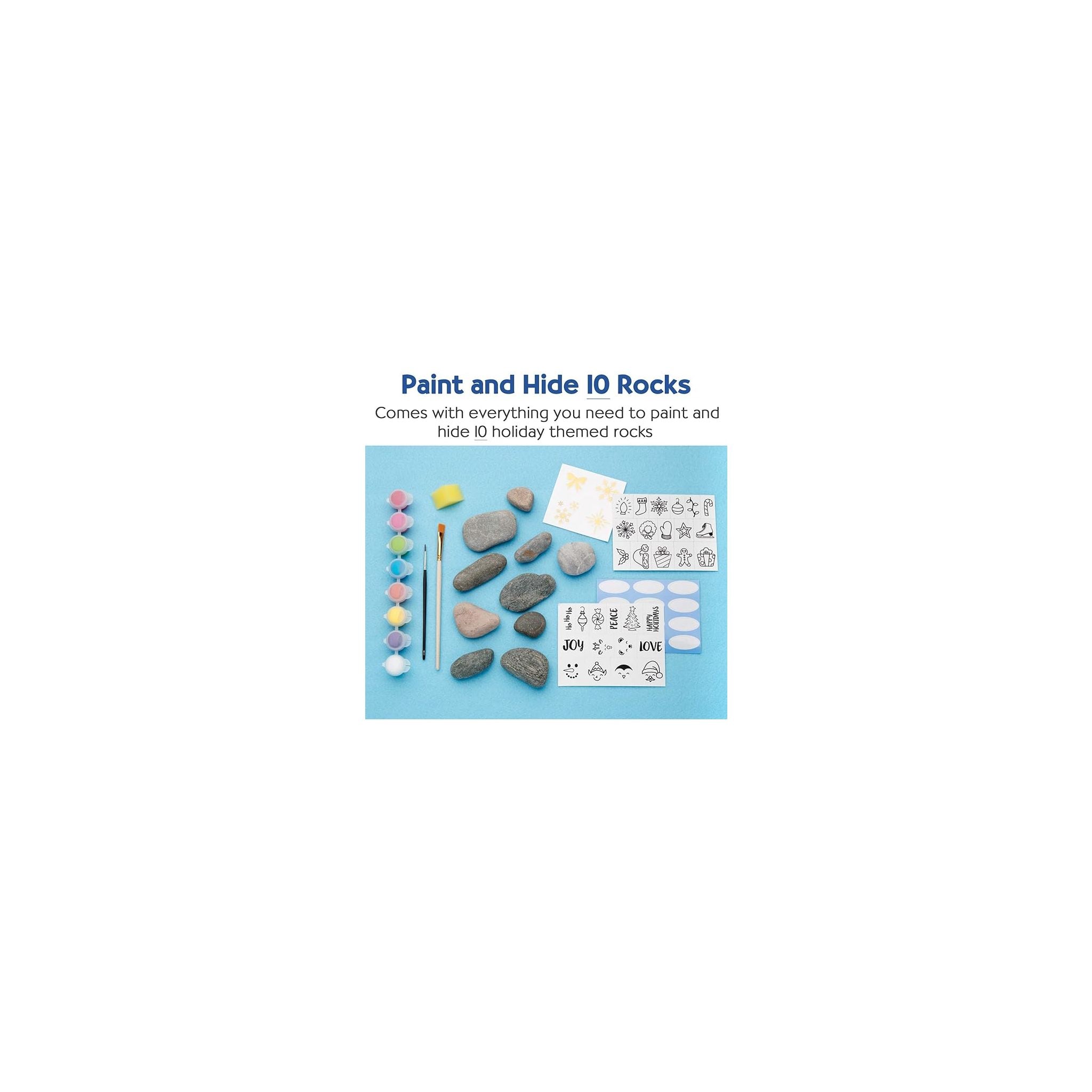 Creative Holiday Hide & Seek Rock Painting Kit - DIY Art Craft Set for Kids & Adults - Perfect for Outdoor Activities, Garden Decor & Family Fun #6193000