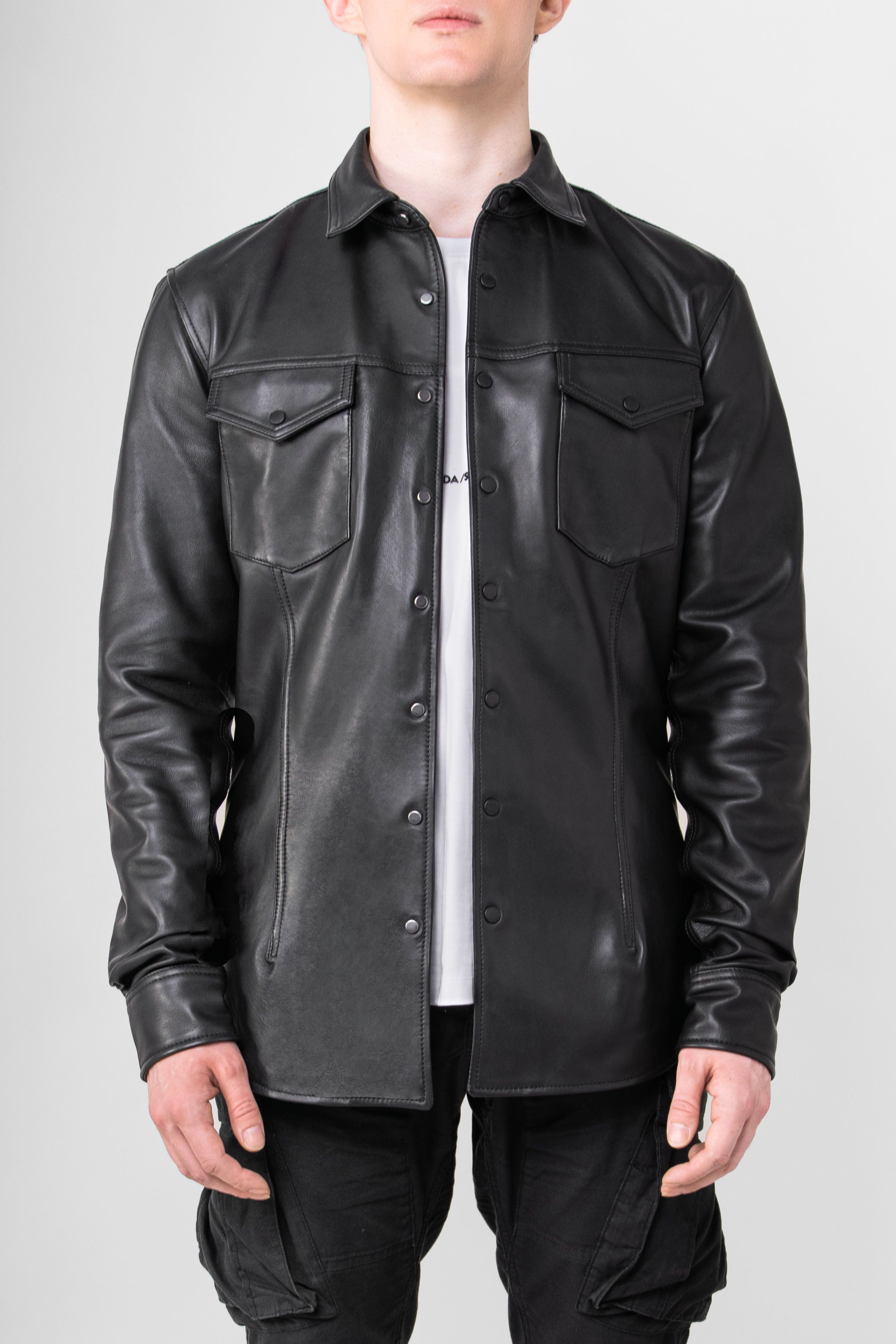 BODA Genuine Leather Shirt for Tall Men - Stylish & Comfortable Casual Wear for Office, Date Night & Outdoor Activities