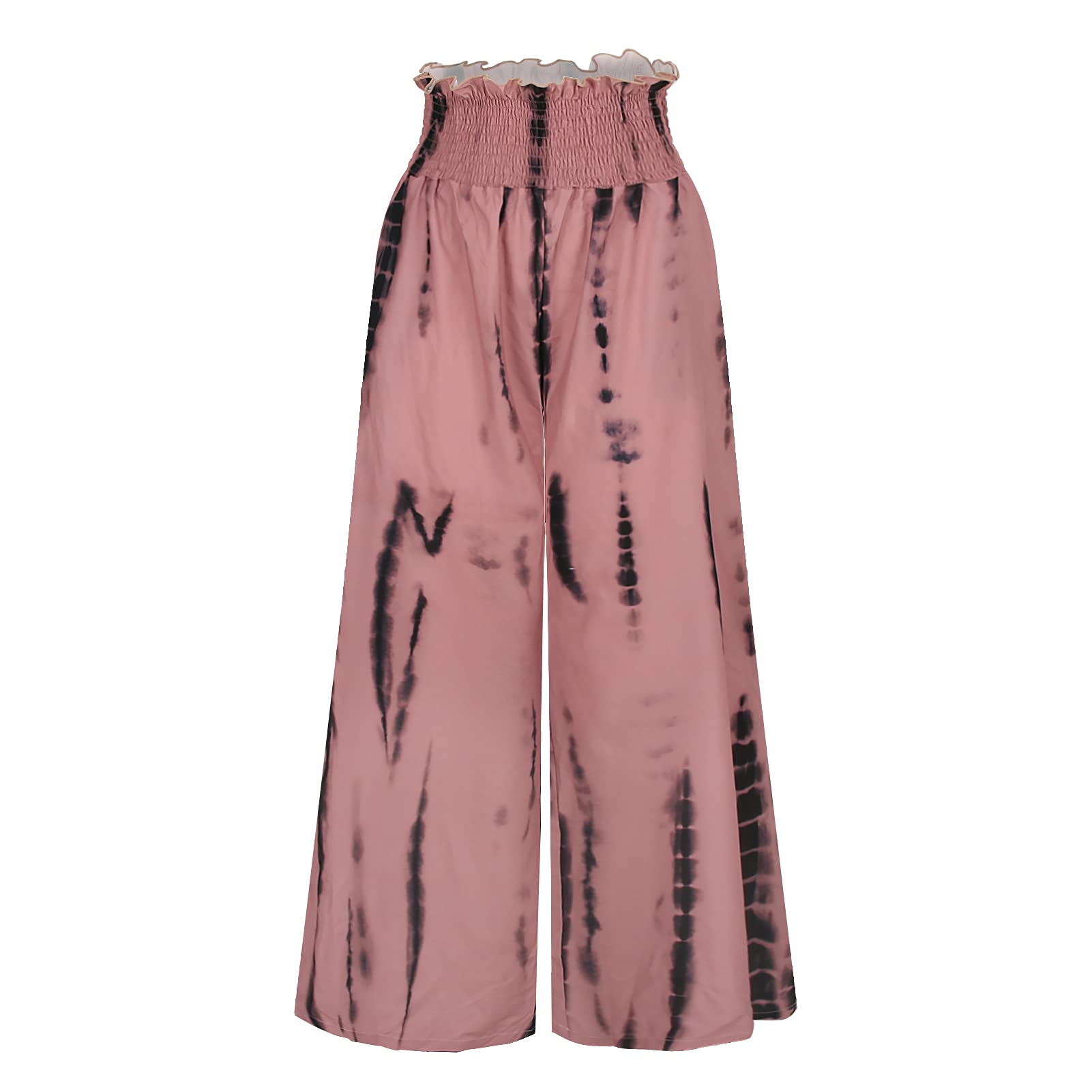 Plustrong Women's Wide Leg Boho Pants - Smock Waist Yoga Palazzo Trousers for Summer & Beach Wear | Perfect for Yoga, Vacation & Boho Fashion Outfits