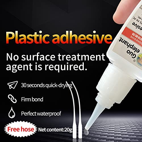 20g Plastic Glue - Strong Plastic Adhesive for Bonding Plastic to Plastic & Other Materials | Fast-Drying Super Glue for DIY Crafts, PVC, ABS, PBT, PS, PA, PC, PMMA, Nylon | Perfect for Home Repairs, Model Making & Plastic Fixes