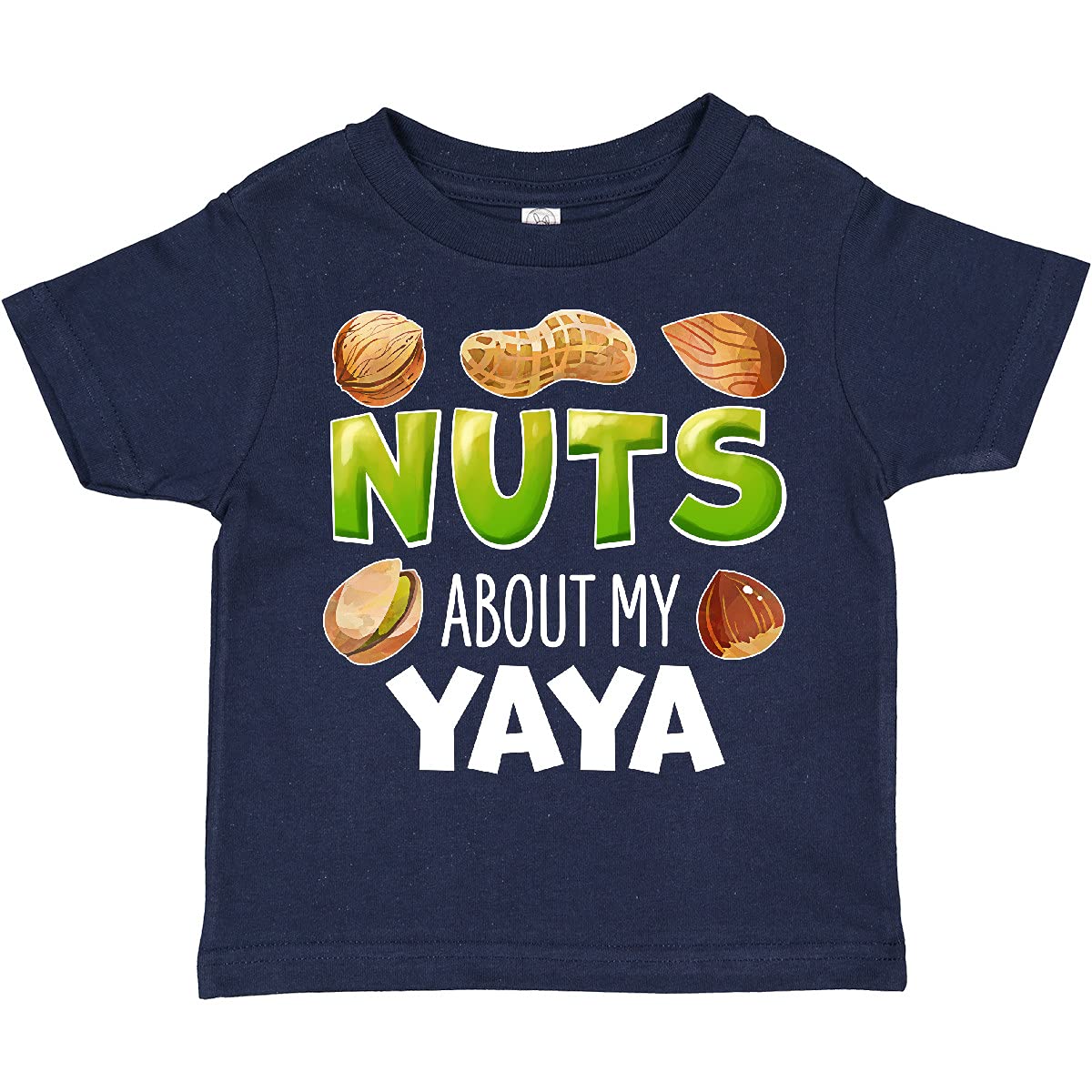 Inktastic Nuts About My Yaya Peanut Almond Pistachio Toddler T-Shirt - Cute Graphic Tee for Grandkids - Perfect for Family Reunions & Grandparents Day Gifts