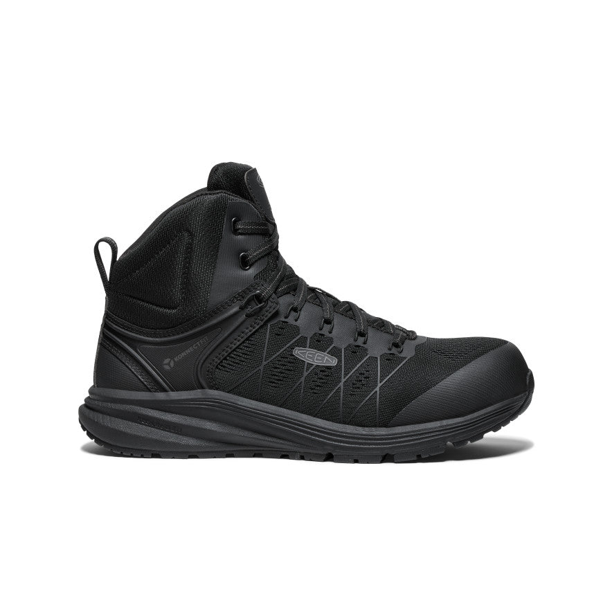Men's Vista Energy Mid ESD Safety Shoes with Carbon Toe - Black/Black | Electrical Hazard Work Boots for Construction & Industrial Use