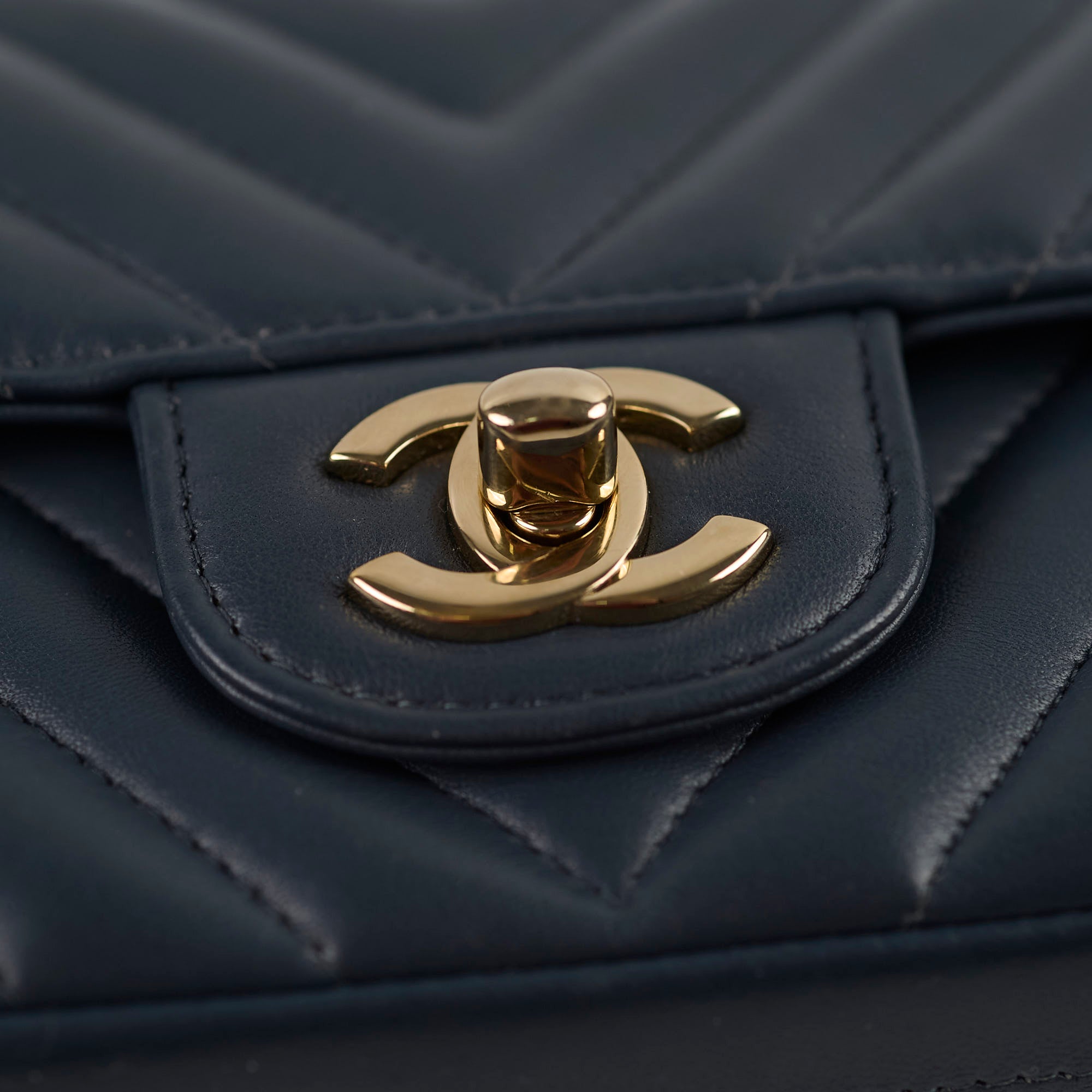 Chanel Chevron Mini Rectangular Classic Flap Bag in Dark Grey & Blue - Luxury Crossbody Purse for Women, Perfect for Evening Events & Date Nights