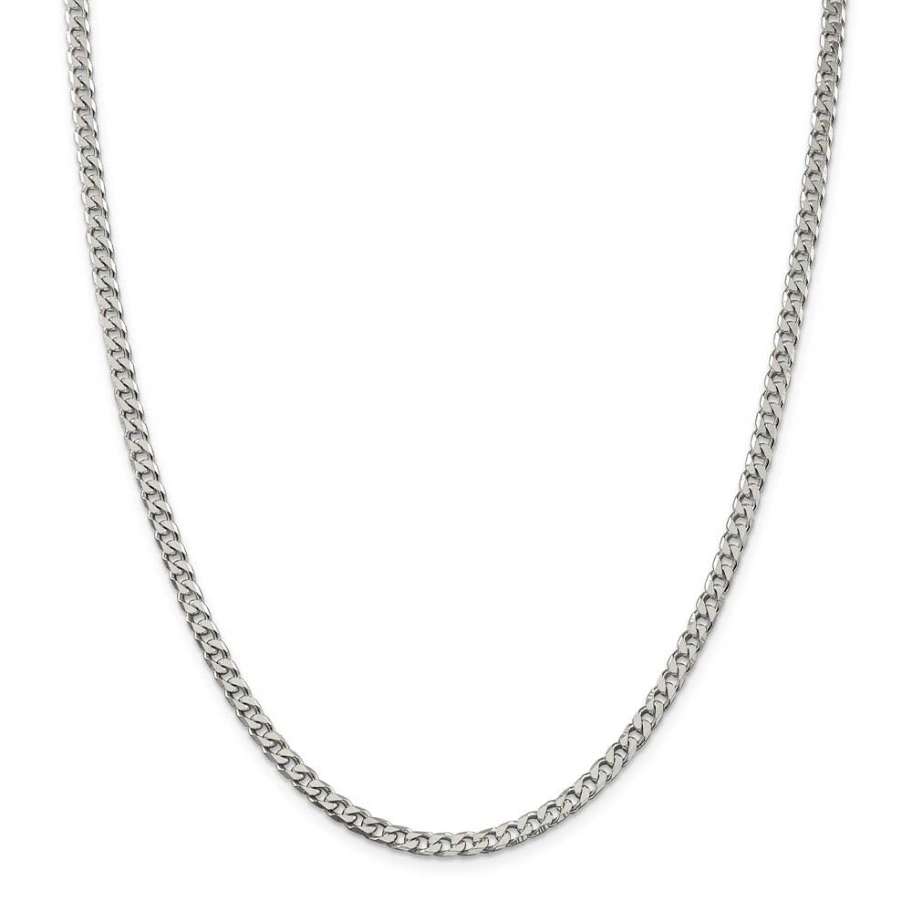 Sterling Silver Curb Chain Necklace 3.5mm - Elegant Jewelry for Women