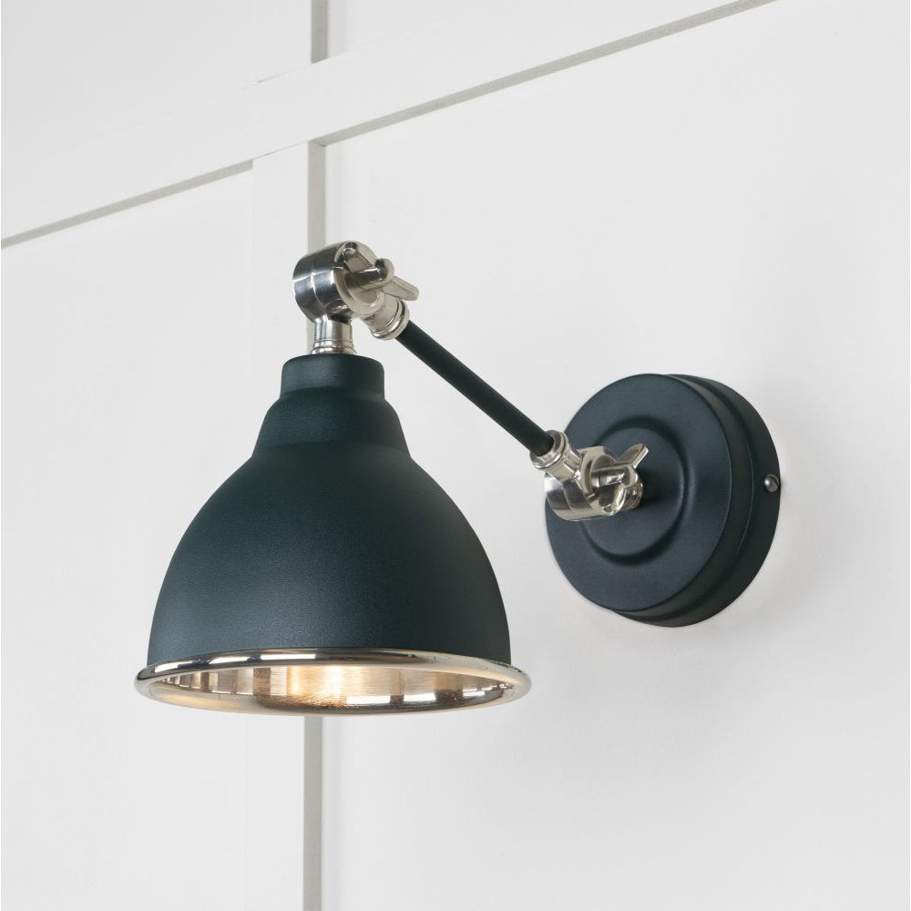 Smooth Nickel Brindley Wall Light - Modern Sconce with Adjustable Arm & Multiple Color Options - Perfect for Bedroom, Living Room, or Hallway Lighting