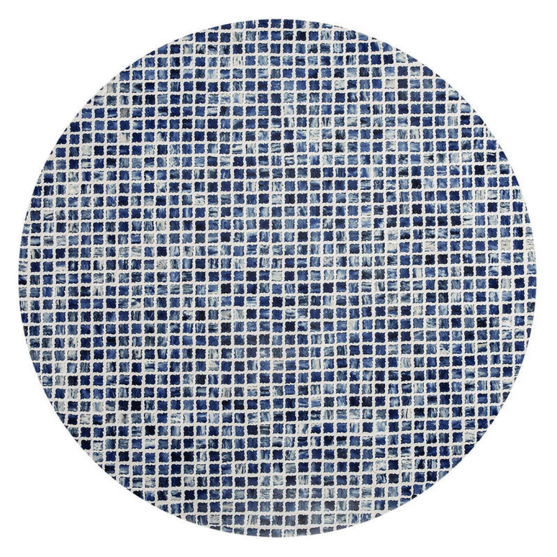 Handmade Bone Inlay Round Coffee Table - Blue Boho Style Living Room Furniture | Modern Center Table for Home Decor, Living Room, Lounge & Office