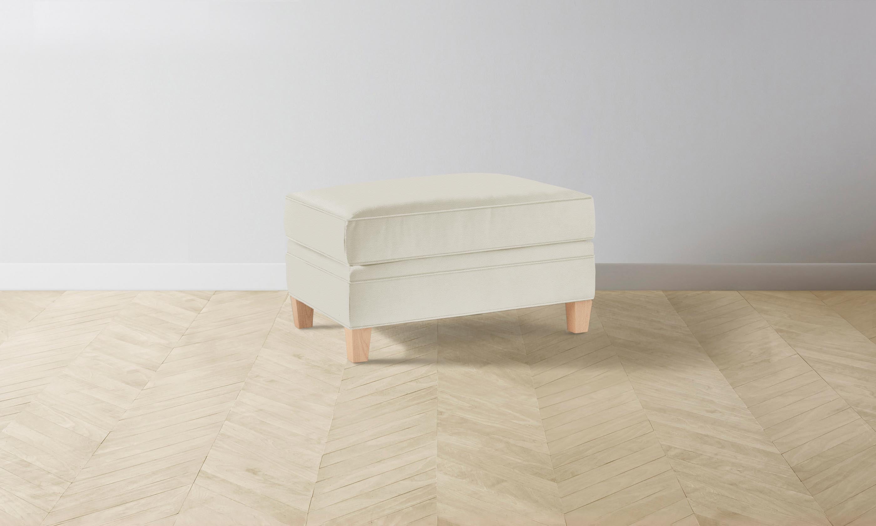 Carmine Ottoman with Pebbled Leather Upholstery - Elegant Swan Design for Living Room, Bedroom & Office Decor