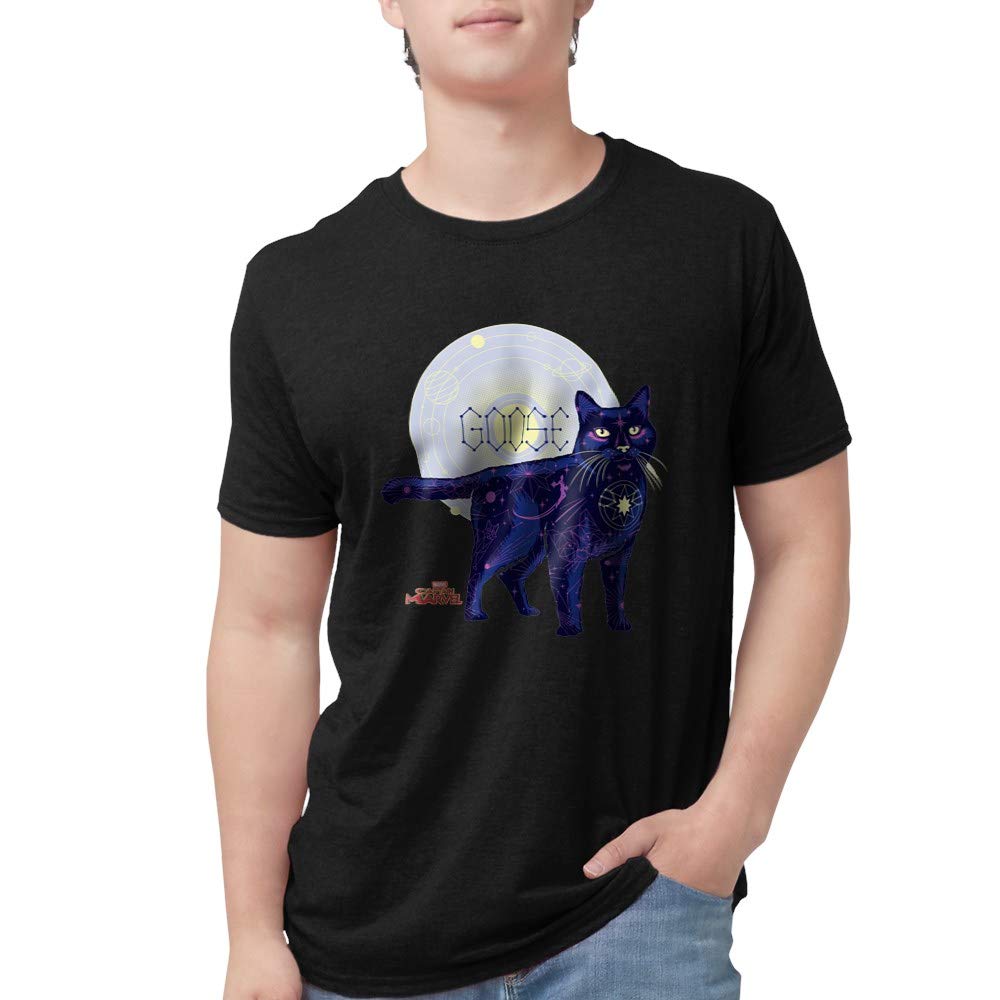 Goose The Cat Captain Marvel Men's Tri-Blend T-Shirt | Soft Graphic Tee for Marvel Fans | Casual Wear & Comic Con Outfits