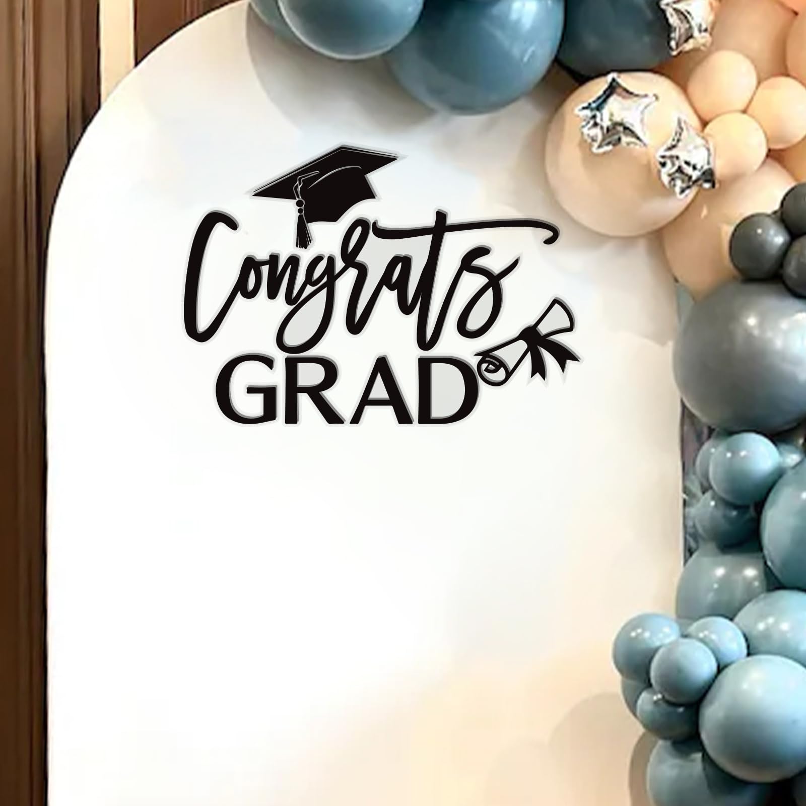 Class of 2025 Graduation Decal - Congrats Grad Vinyl Sign for Balloon Arch, Grad Party Decorations & Event Planning - Perfect for Graduation Ceremonies, School Celebrations and Photo Backdrops
