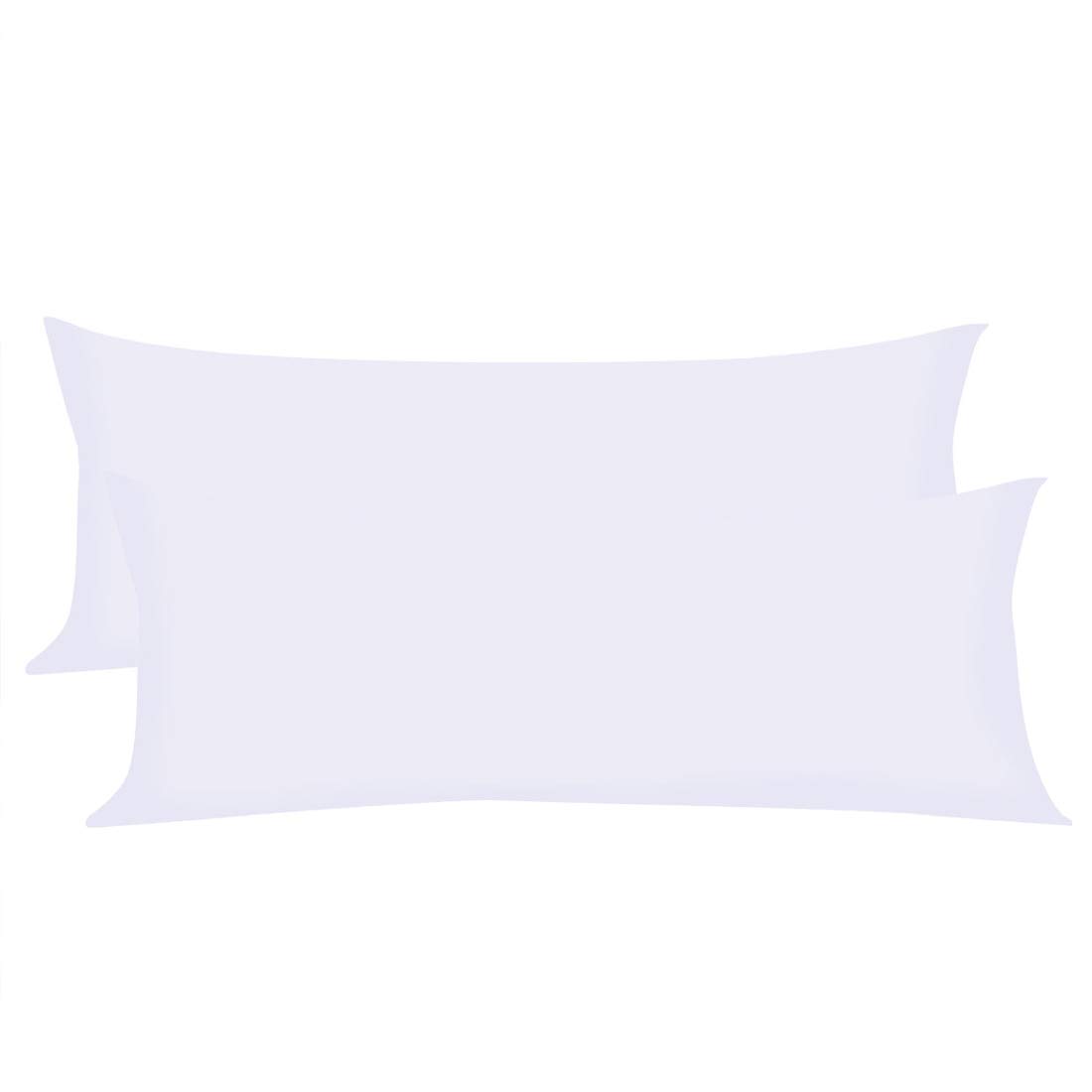 PiccoCasa 2-Pack Luxury 1800 Microfiber Body Pillow Covers with Zipper - 20x54 Inches, Soft White - Perfect for Pregnancy Support, Bed Rest & Home Decor
