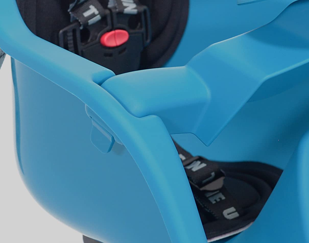 iBert Safe-T-Seat Front Mount Child Bike Seat - Teal Blue, Adjustable Safety Harness for Toddlers 12-40 lbs - Perfect for Family Biking & Outdoor Adventures