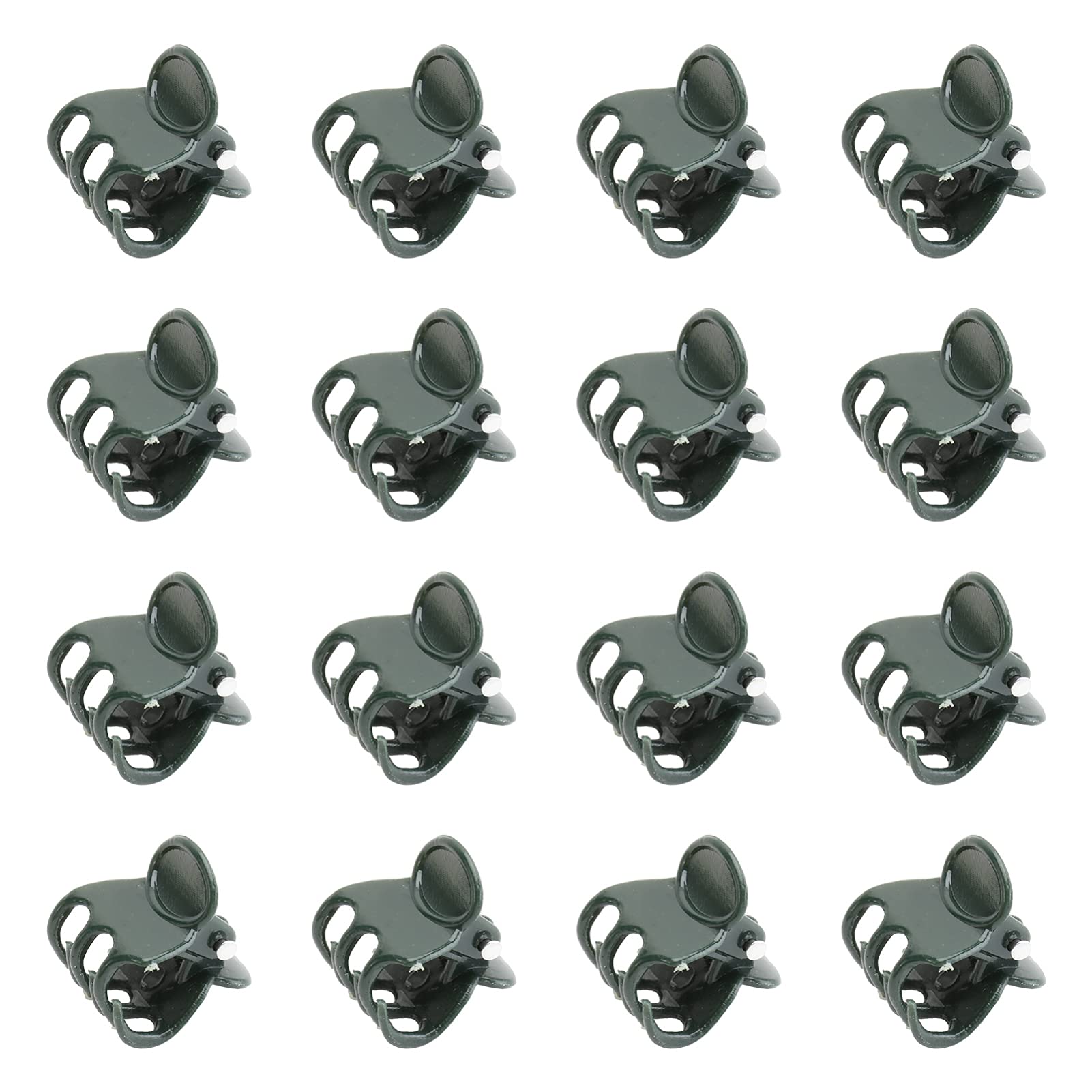 100pcs Dark Green Plant Support Clips - Garden Flower Vine Clips for Orchids, Stems & Plants | Durable Plastic Plant Clips for Indoor & Outdoor Gardening, Greenhouse Use