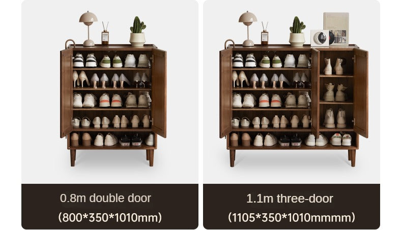 Solid Oak Wood Shoe Storage Cabinet - Large Capacity Entryway Organizer for Shoes, Boots & Accessories | Perfect for Hallway, Closet & Mudroom Organization