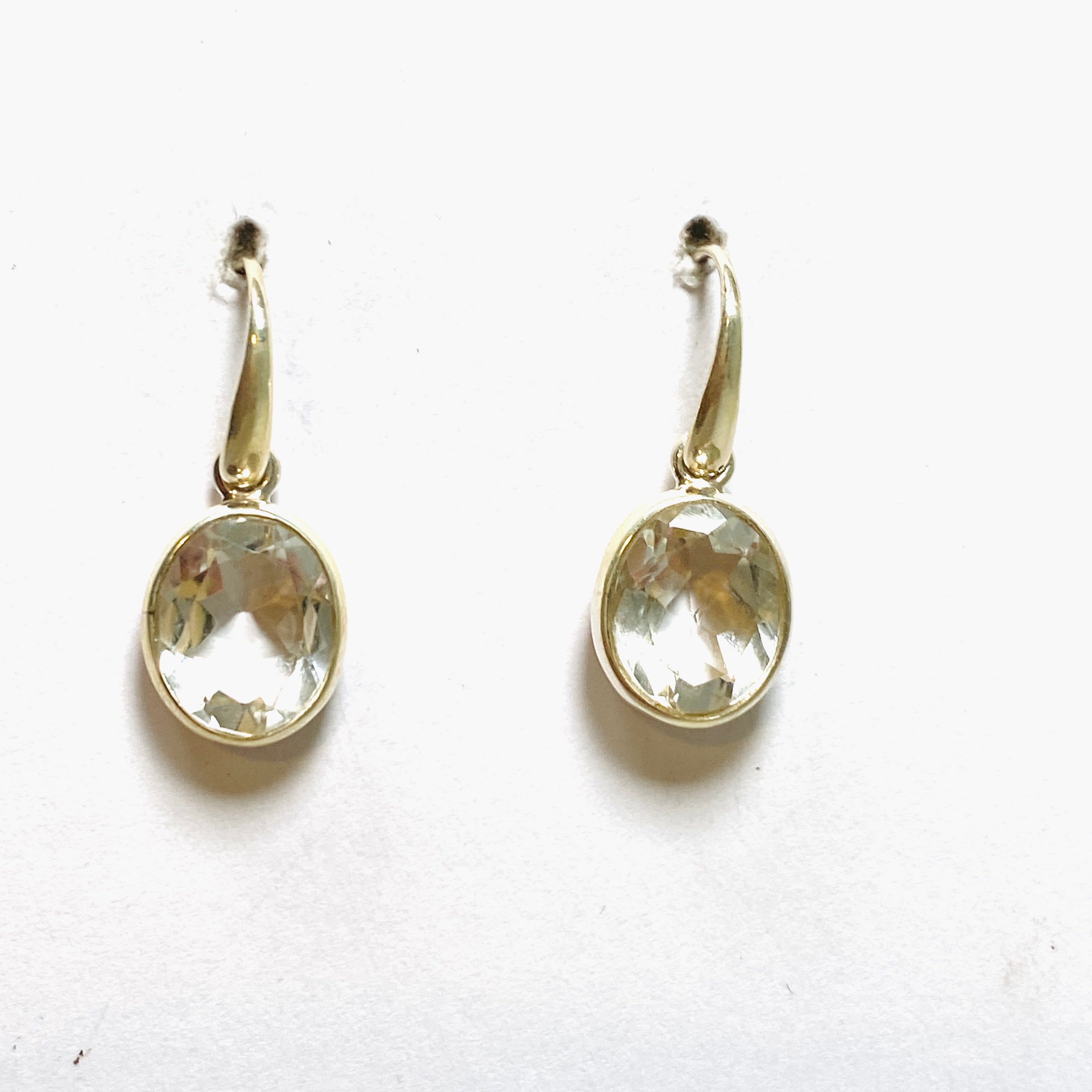 Clear Quartz Oval Faceted Earrings for Women - Elegant Dangle Drop Jewelry for Party, Wedding & Everyday Wear | PEGJ218