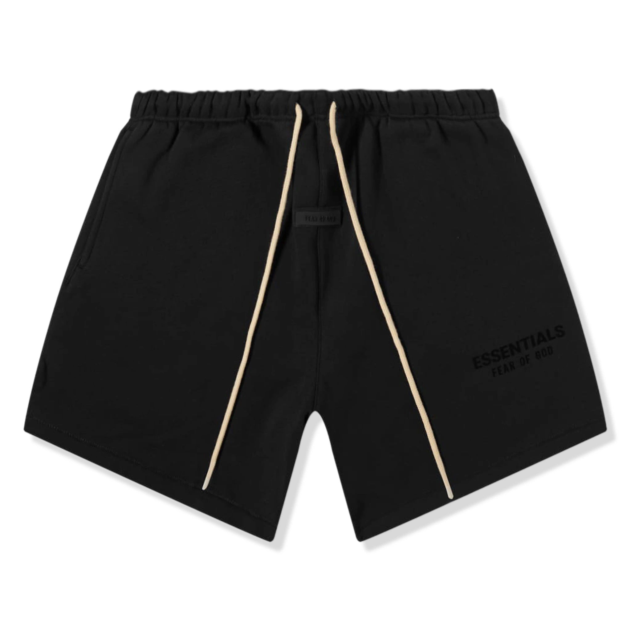 Fear Of God Essentials Jet Black Shorts (FW23) - Men's Casual Athletic Shorts for Gym, Running & Lounge Wear