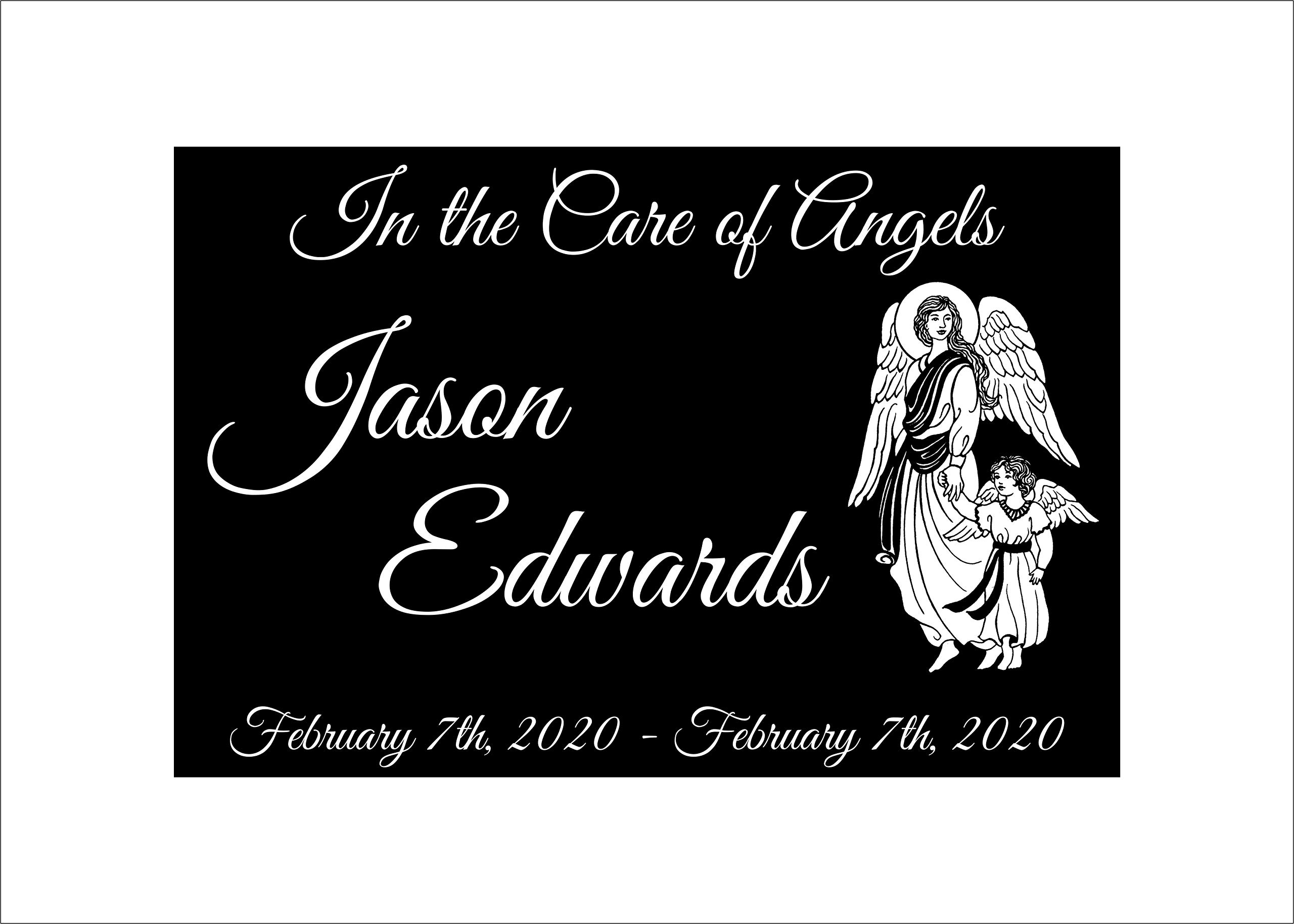 Custom Engraved 12x8 Inch Black Granite Baby Memorial Headstone - Personalized Grave Marker Plaque for Infant Remembrance & Cemetery Decor