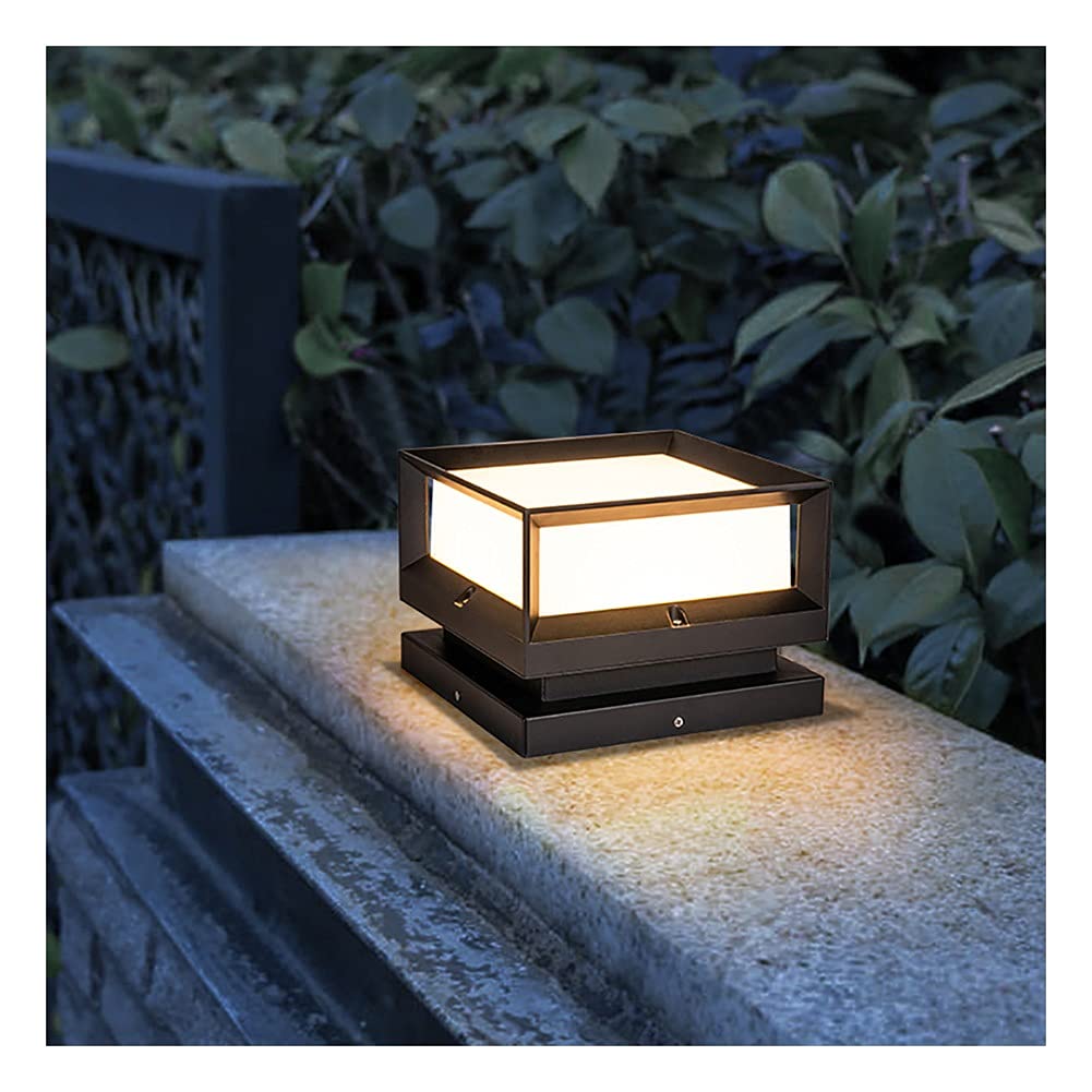 Waterproof Outdoor Deck Post Lights - Solar Powered Pillar Cap Lighting for Fence, Patio, Garden & Pathway - Decorative Landscape Lighting for Backyard, Driveway & Walkway at Night