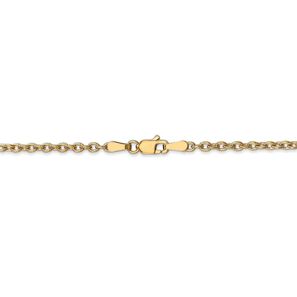 14K Yellow Gold Solid Link Chain Necklace - Elegant for Daily Wear
