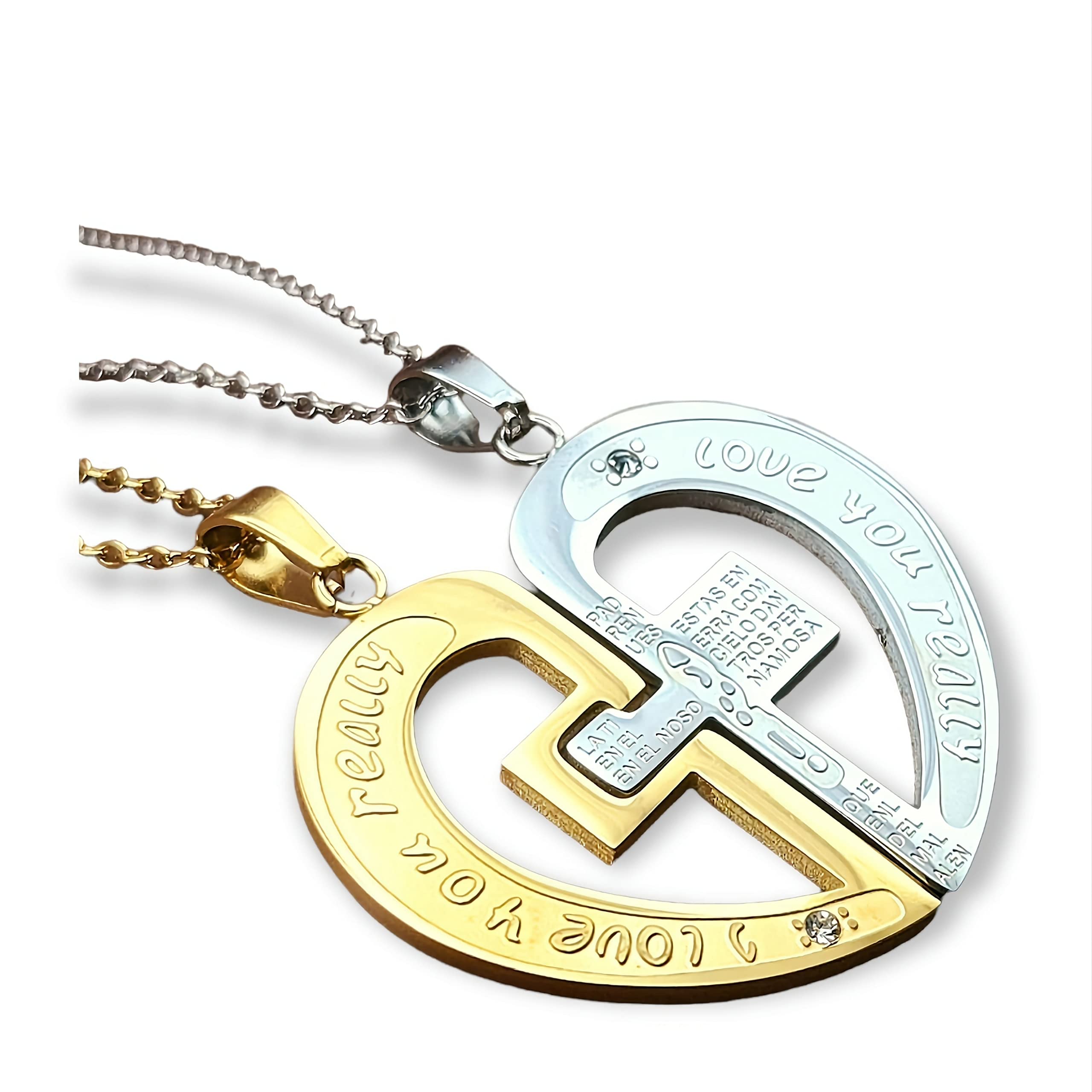 Stainless Steel Heart Lock & Key Necklace for Couples - Romantic Gift