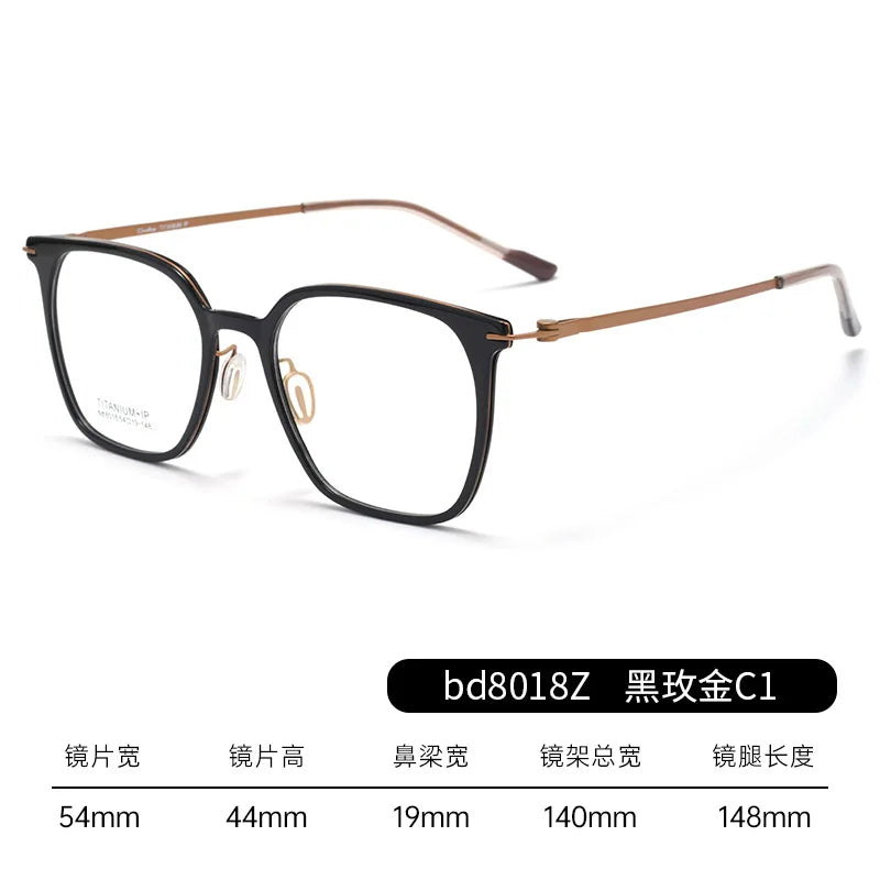 Bclear Unisex Full Rim Square TR90 Titanium Eyeglasses Frame 18018 - Lightweight & Durable Glasses for Work, Reading, and Everyday Wear