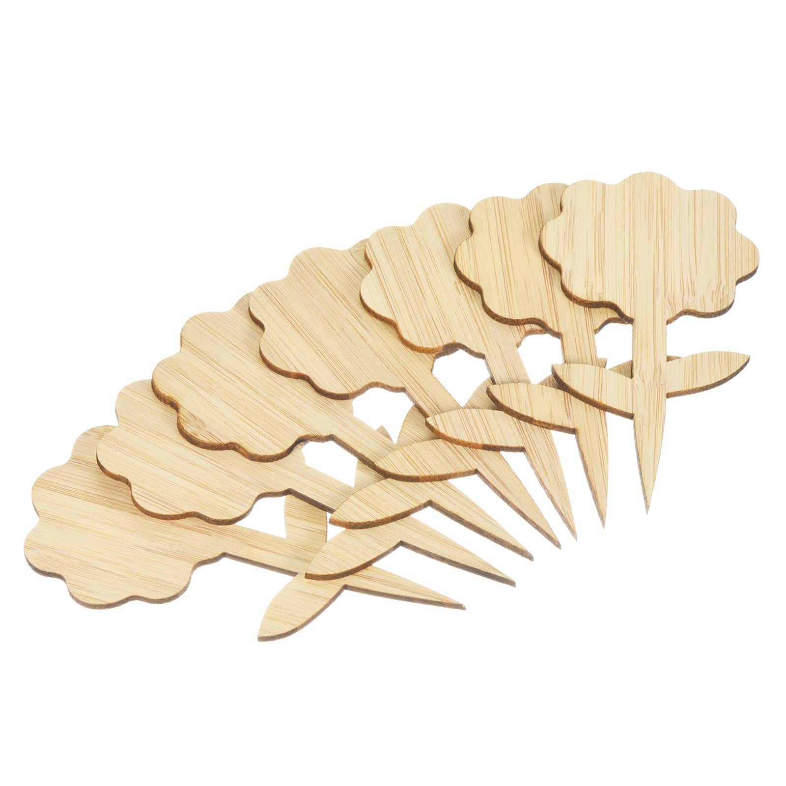 PATIKIL 20Pcs Bamboo Plant Labels - Flower Shaped Garden Markers for Indoor & Outdoor Plants | Perfect for Herb Gardens, Seedlings & Vegetable Planting