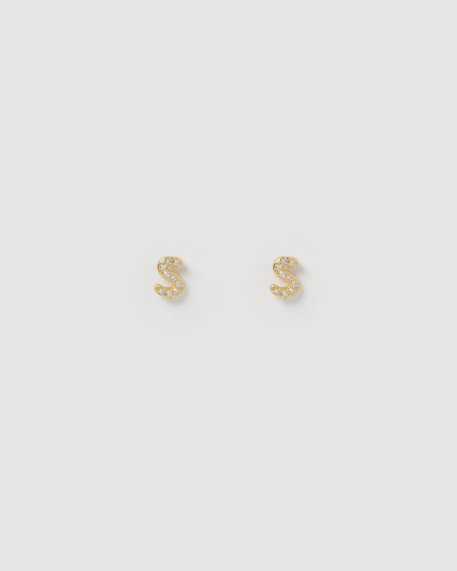 Izoa Gold Alphabet Mini Letter K Stud Earrings - Perfect for Initial Jewelry, Gifts & Everyday Wear