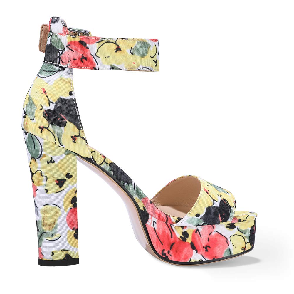 IDIFU IN5 Sabrina Women's Chunky Block Heel Sandals - Sexy Ankle Strap Open Toe Platform Heels for Wedding, Party & Evening Dress Shoes | Perfect for Prom, Cocktail Events & Date Nights