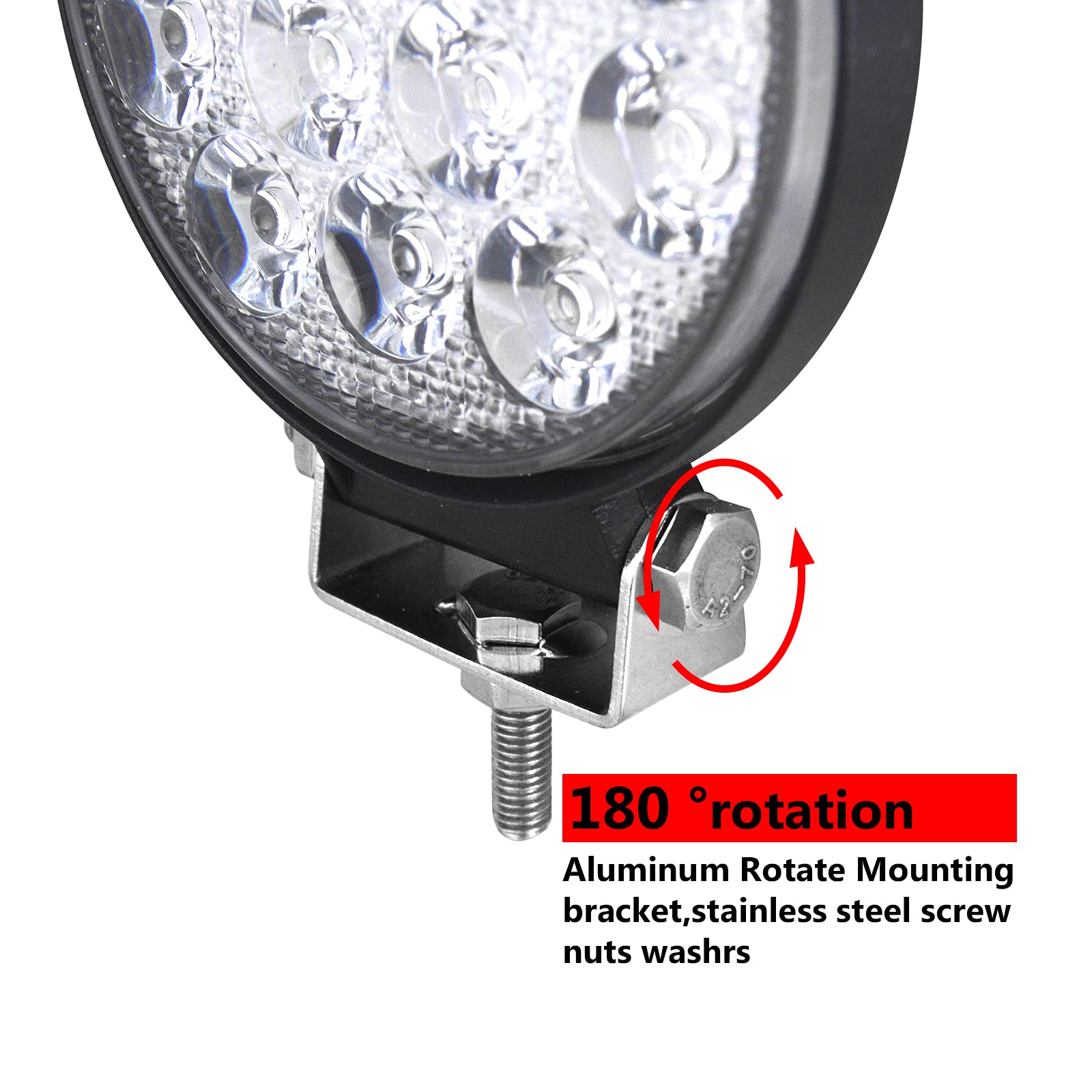 AUXTINGS 10-Pack 4 Inch LED Light Pods 42W Spot Work Lights - 12V/24V Waterproof Off-Road Fog Lights for Trucks, Tractors, Boats, 4x4, SUVs, ATVs & Excavators - Perfect for Night Driving, Construction Sites & Outdoor Adventures