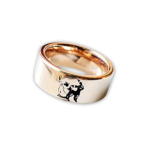 Espeon & Umbreon Anime Jewelry Set - Kawaii Pokemon Wedding Ring for Couples, Chikorita & Pikachu Inspired Engagement Band - Perfect Anime Gift for Fans, Cosplay & Themed Weddings
