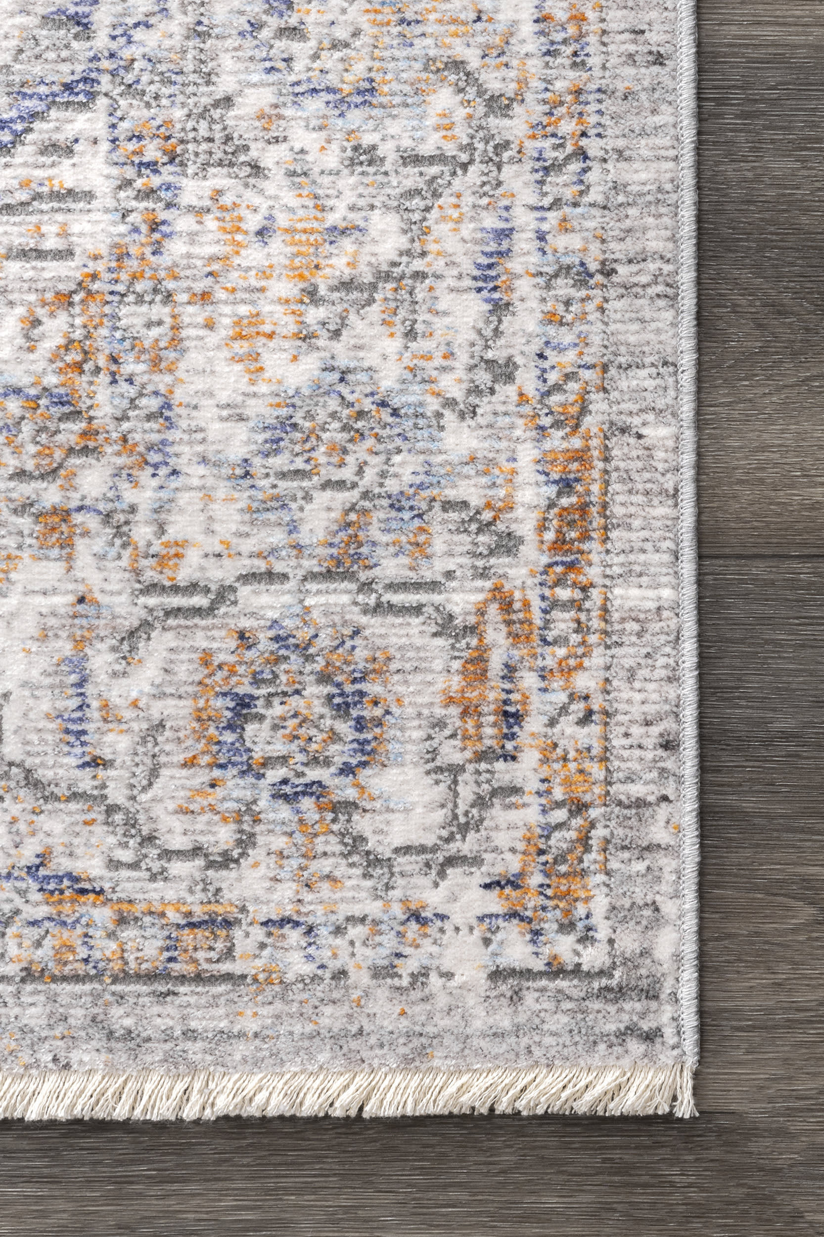 Cardinal Medallion Fringe Area Rug - Soft Grey Bohemian Floor Decor for Living Room, Bedroom & Home Office