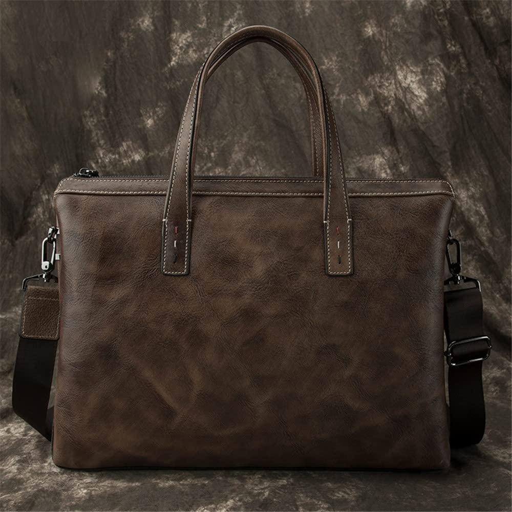 Premium Men's Leather Messenger Bag - Business Briefcase & Casual Shoulder Bag for Work (29x39x7cm) - Perfect for Office, Travel & Daily Commute