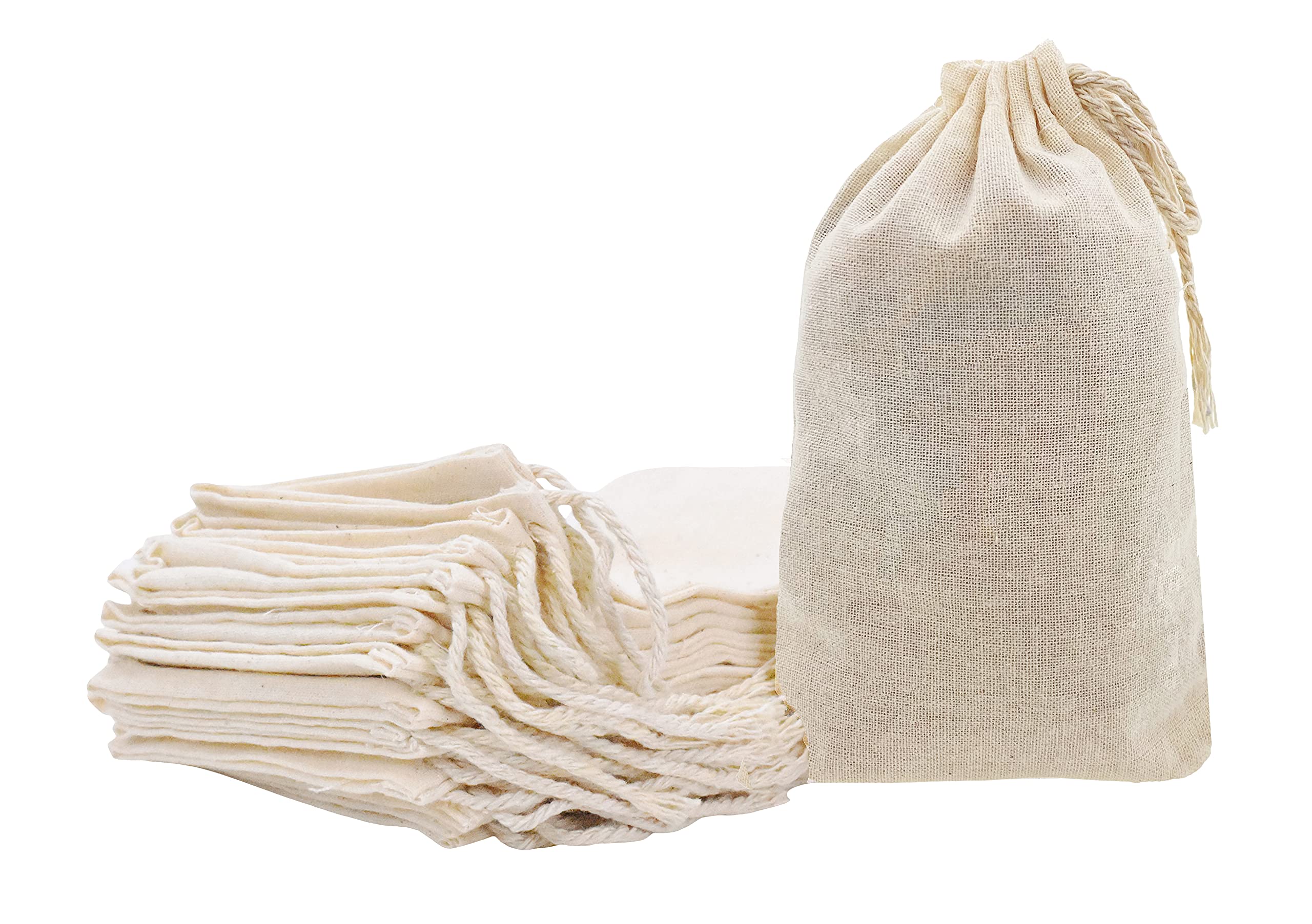 25-Pack 10x12 Inch Drawstring Muslin Bags - Natural Cotton Pouch Sachets for Gifts, Toiletries, Jewelry & Travel Essentials | Eco-Friendly Wedding Favors, Party Treats & Organizer Bags