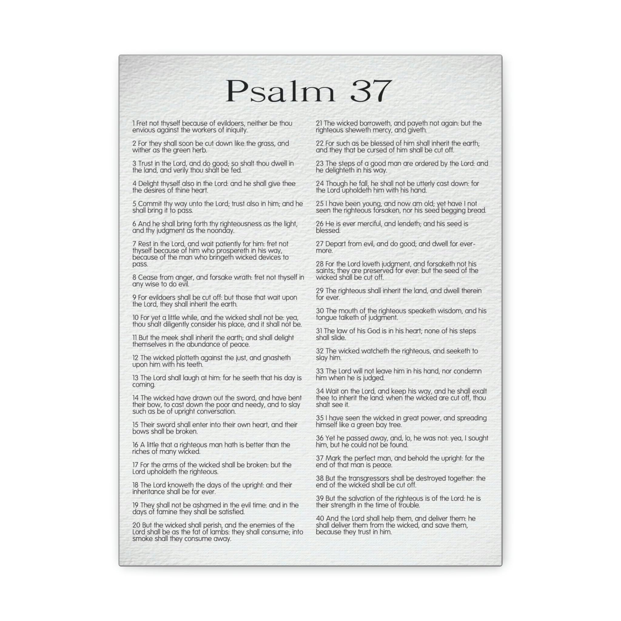 Bible Verse Canvas Art - Psalm 37 Delighting in His Righteousness - Christian Home Decor & Religious Gift for Weddings, Baptisms & Church Wall Decor