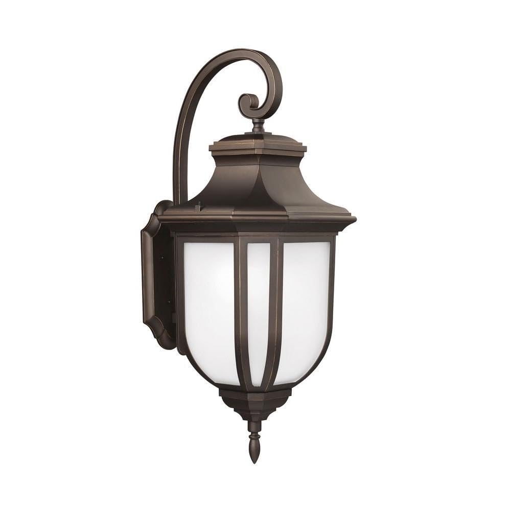 Antique Bronze Outdoor Wall Lantern - Medium LED Light Fixture for Porch, Patio & Garden - Traditional Style Exterior Lighting - Weather Resistant - One Light Sconce - Perfect for Entryway, Deck & Backyard Ambiance