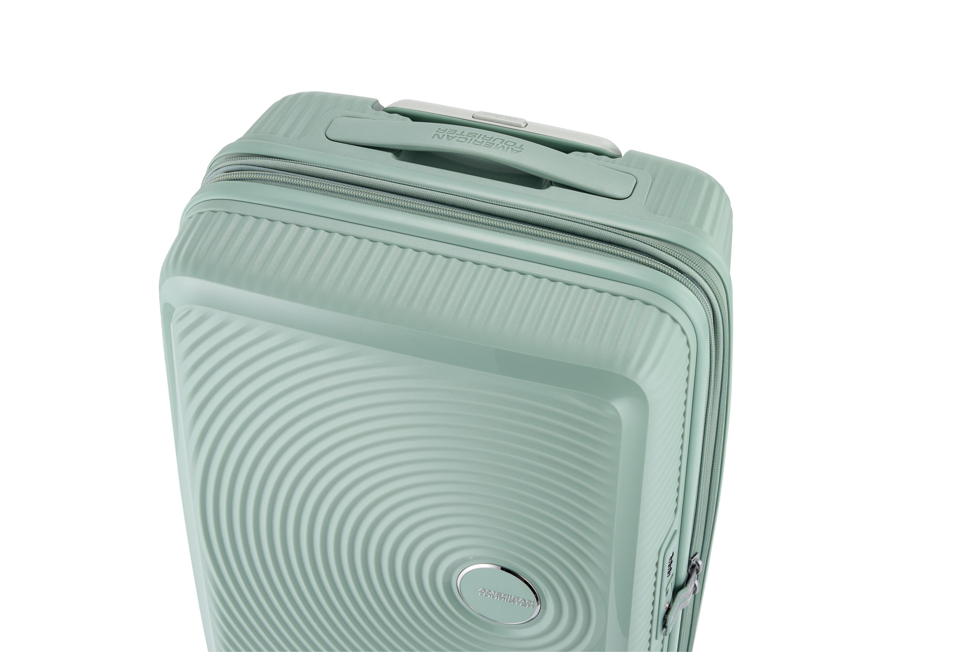 American Tourister 55cm Curio 2.0 Carry-On Luggage - Lightweight Spinner Suitcase with 360° Wheels, Urban Green Color | Perfect for Business Travel & Weekend Getaways